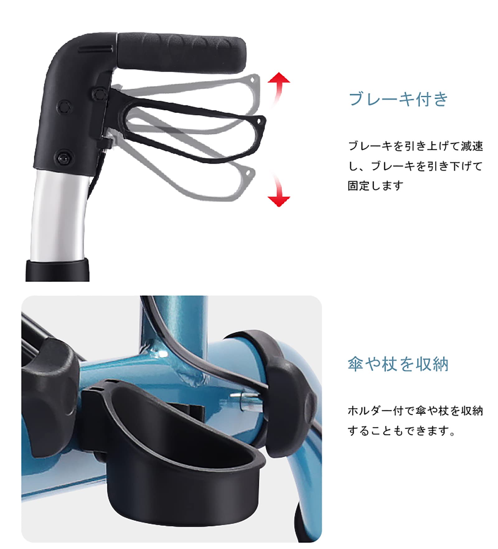 Amazon | 歩行器 椅子付き ショッピングカー ブレーキ機能付き 手押し