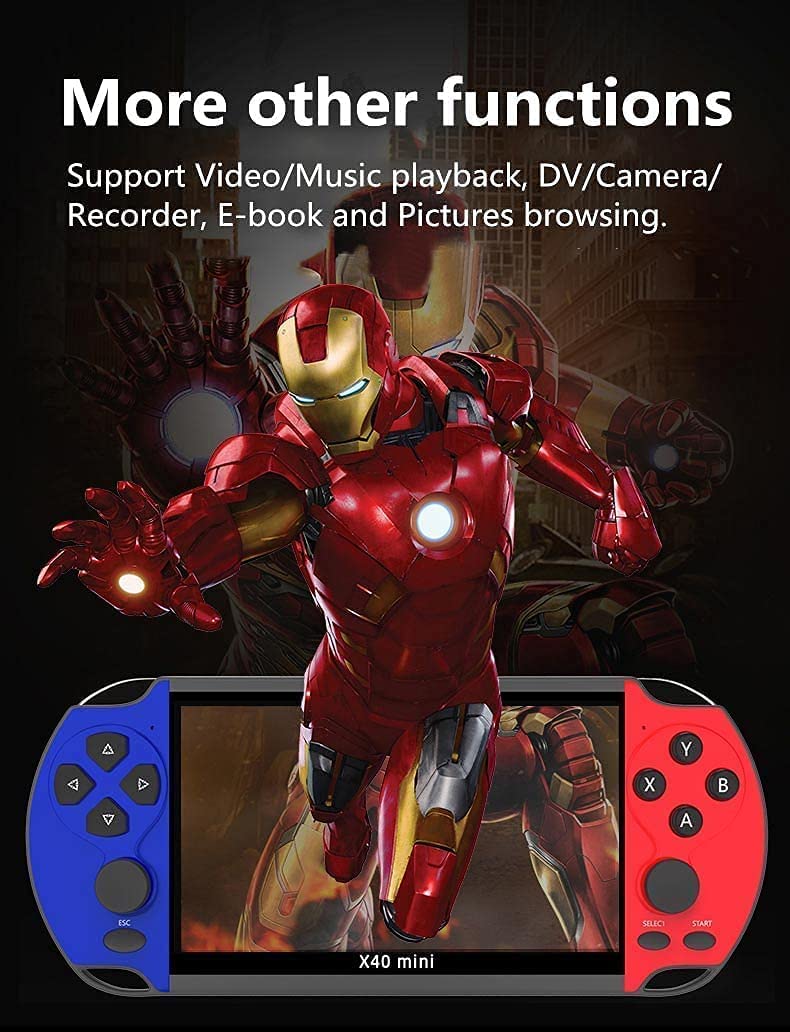 CHROX Console per Videogiochi A Doppio Giocatore con Maniglia Wireless da 6,5 Pollici Giochi 9100 Incorporati, Sistema di Gioco Portatile per Simulatori, Regalo di Natale per Bambini
