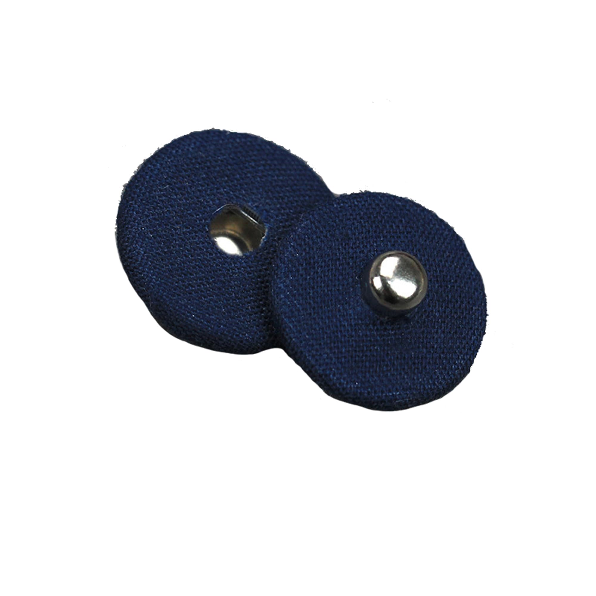 Lyracces Fabric Covered Brass Snap Fastener Press Studs Sewing Buttons Popper Tich 21mm 0.82in 10pcs (Navy Blue)