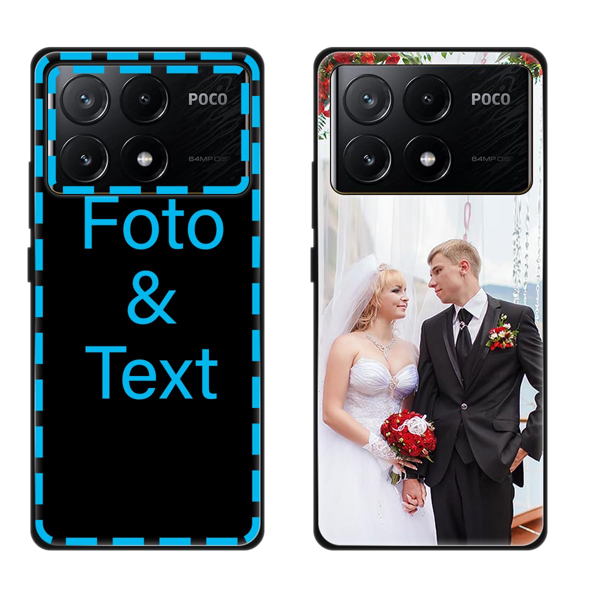 CXKJ Black Personalizzata Custodia per Xiaomi Poco X4 GT (6.60 Pollice),con la Tua Foto,Immagine o Scritta Cover,Silicone Case Antiurto Bumper,per Poco X4 GT Cover Personalizzata