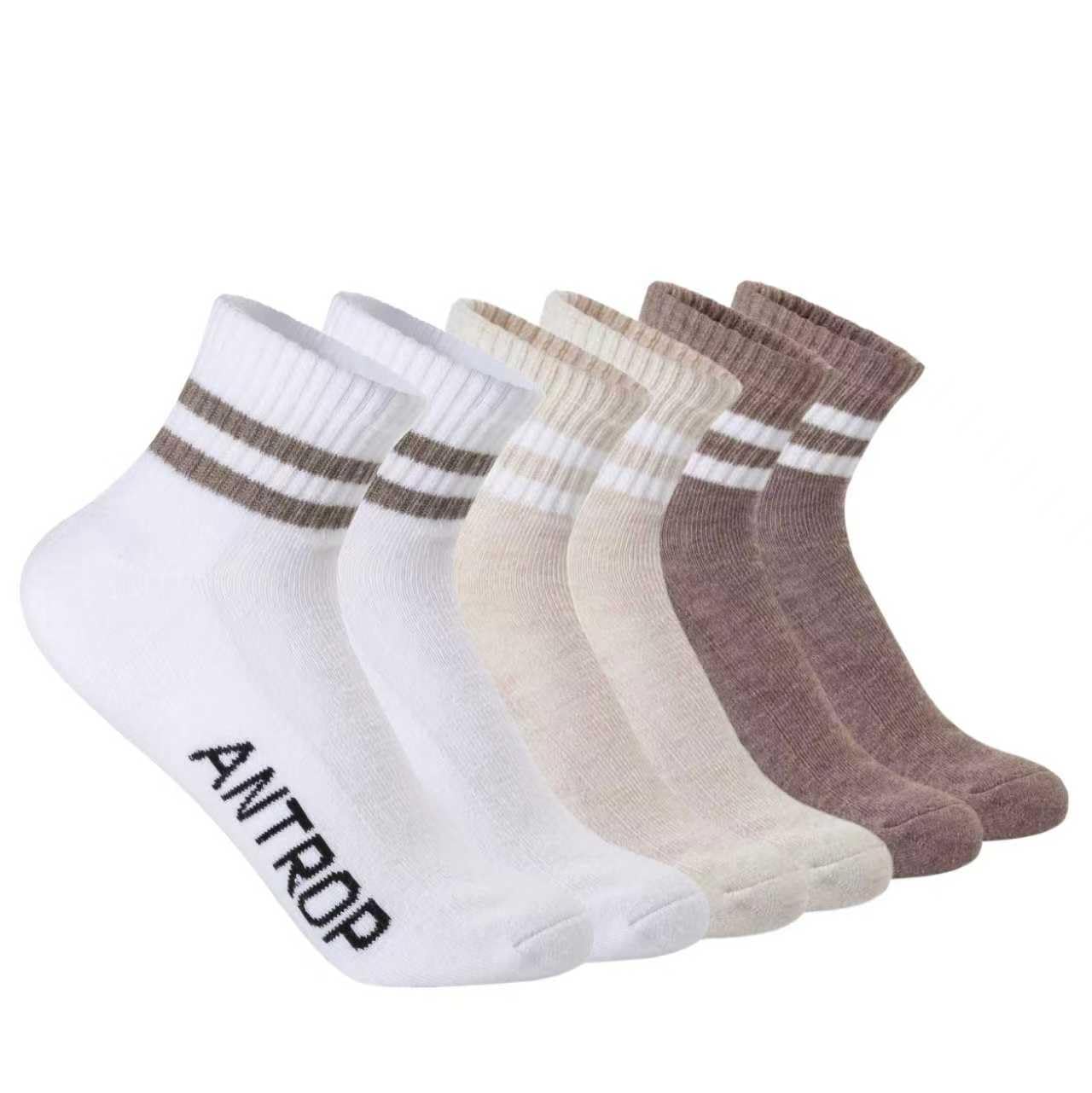 Antrop WoMen Quarter Crew Cotton Heel Tab Athletic Running Cushion Socks
