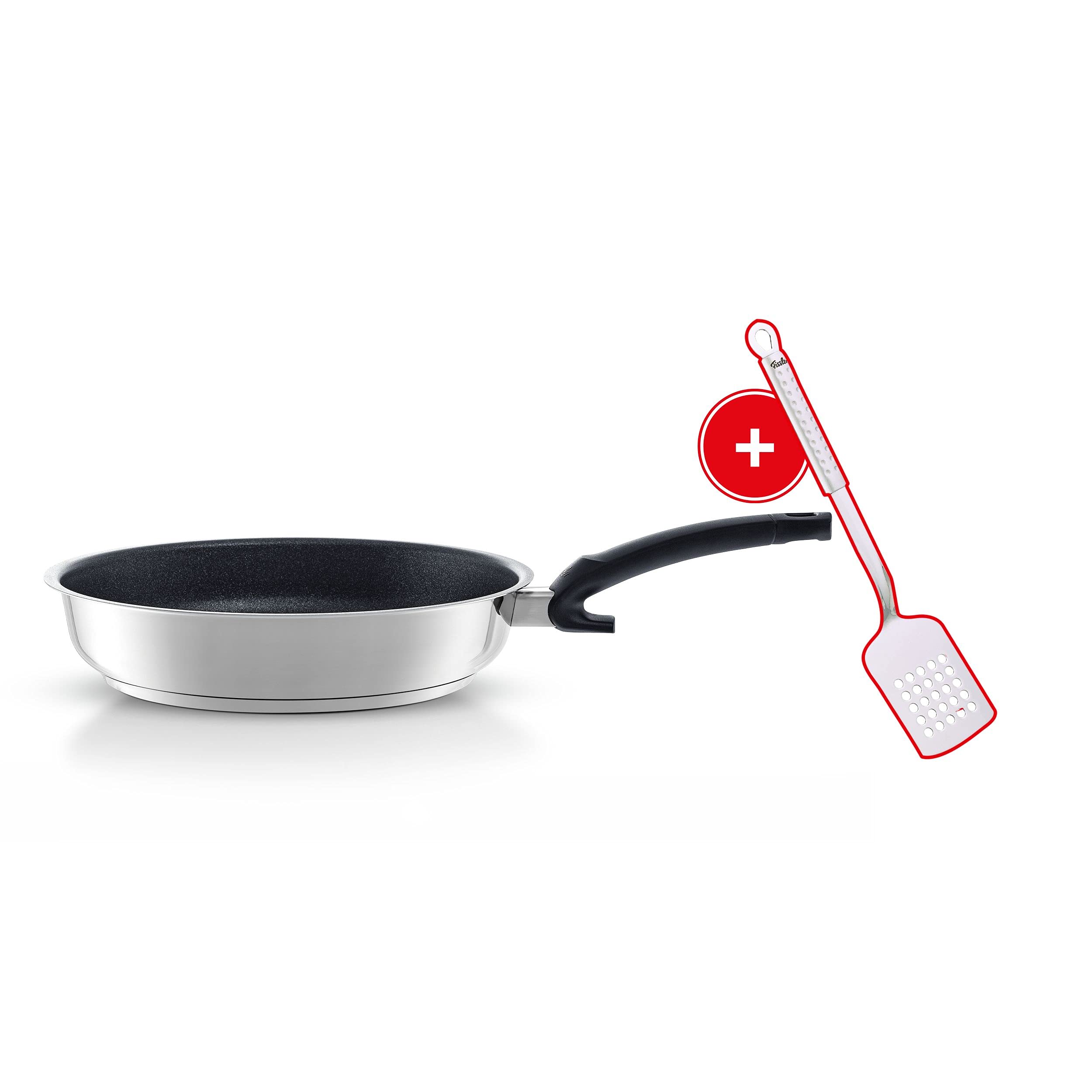 Fissler Promotion-Set Adamant Premium/Edelstahl-Pfanne (Ø 28 cm) + GRATIS Backschaufel beschichtete Bratpfanne