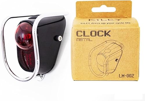 Luces traseras LED traseras para bicicletas, estilo vintage negro brillante con lente roja y carcasa negra, accesorios de velocipede para bicicleta