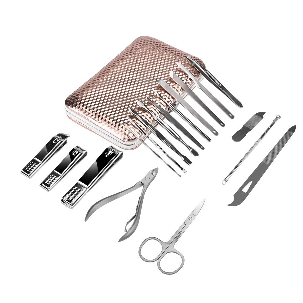 Juego de cortaúñas Juego de Herramientas de manicura de Oro Local de 18 Uds., Juego de cortaúñas, cortaúñas, Herramienta de manicura for Recortar uñas Herramientas de pedicura para pies