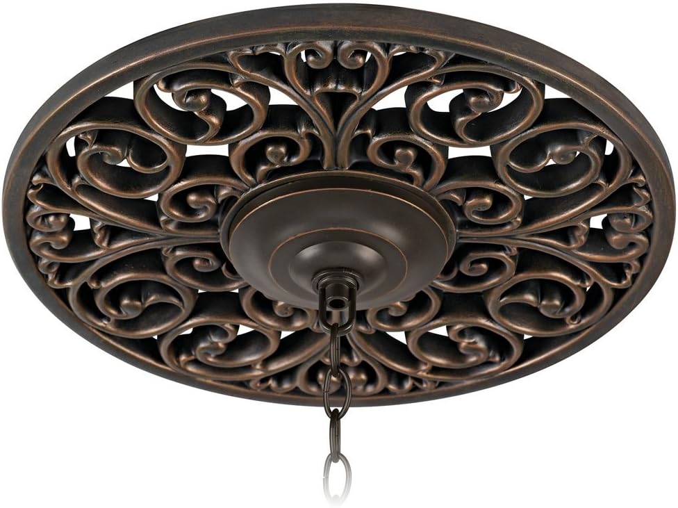 French Scroll 16" Wide Bronze Ceiling Medallion