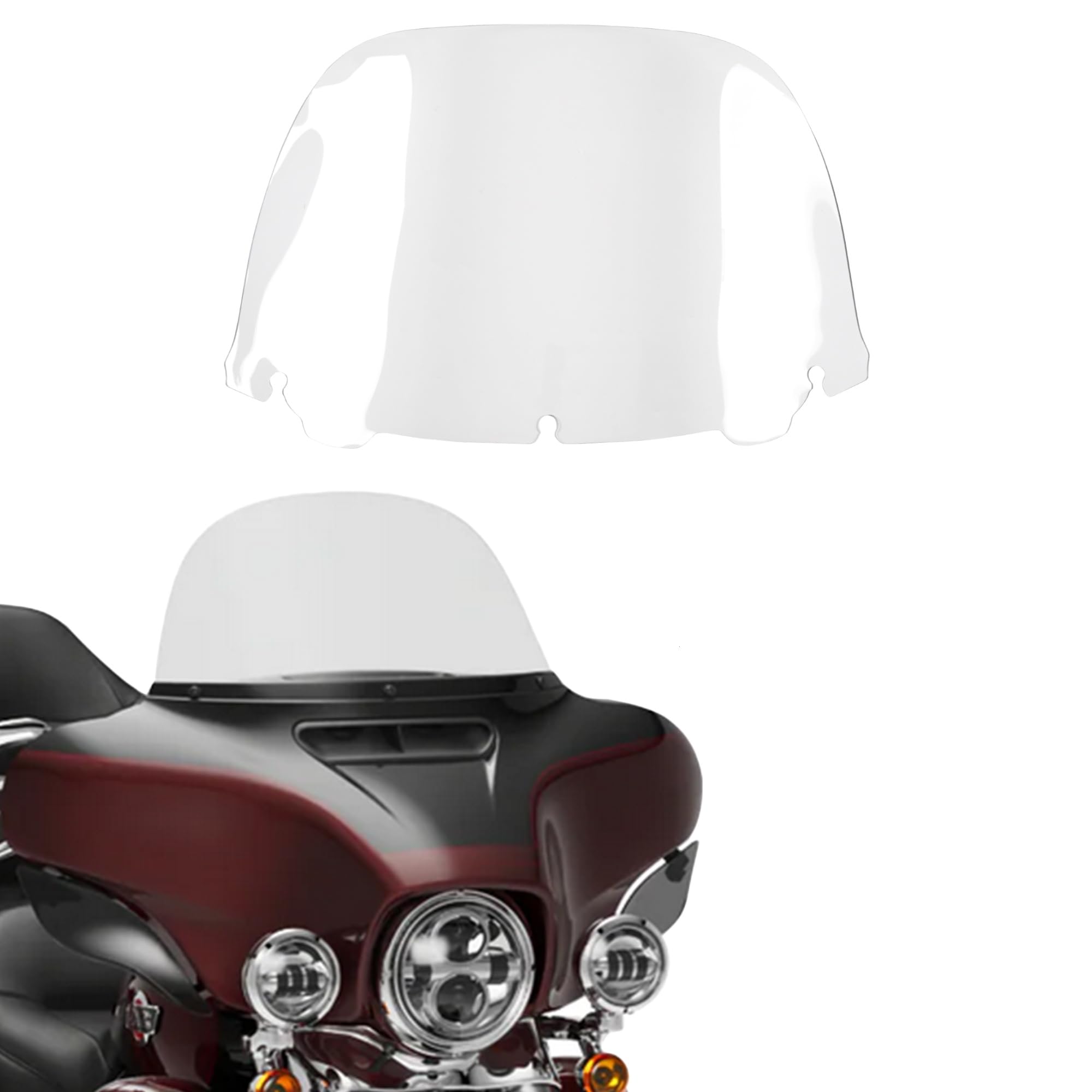 13" Clear Windscreen Windshield Fit for 2014-2024 Harley Davidson Touring Street Glide/Electra Glide/Tri Glide FLHT FLHX FLHTCU FLHTC FLHX FLHTK Tri Glide 14-24