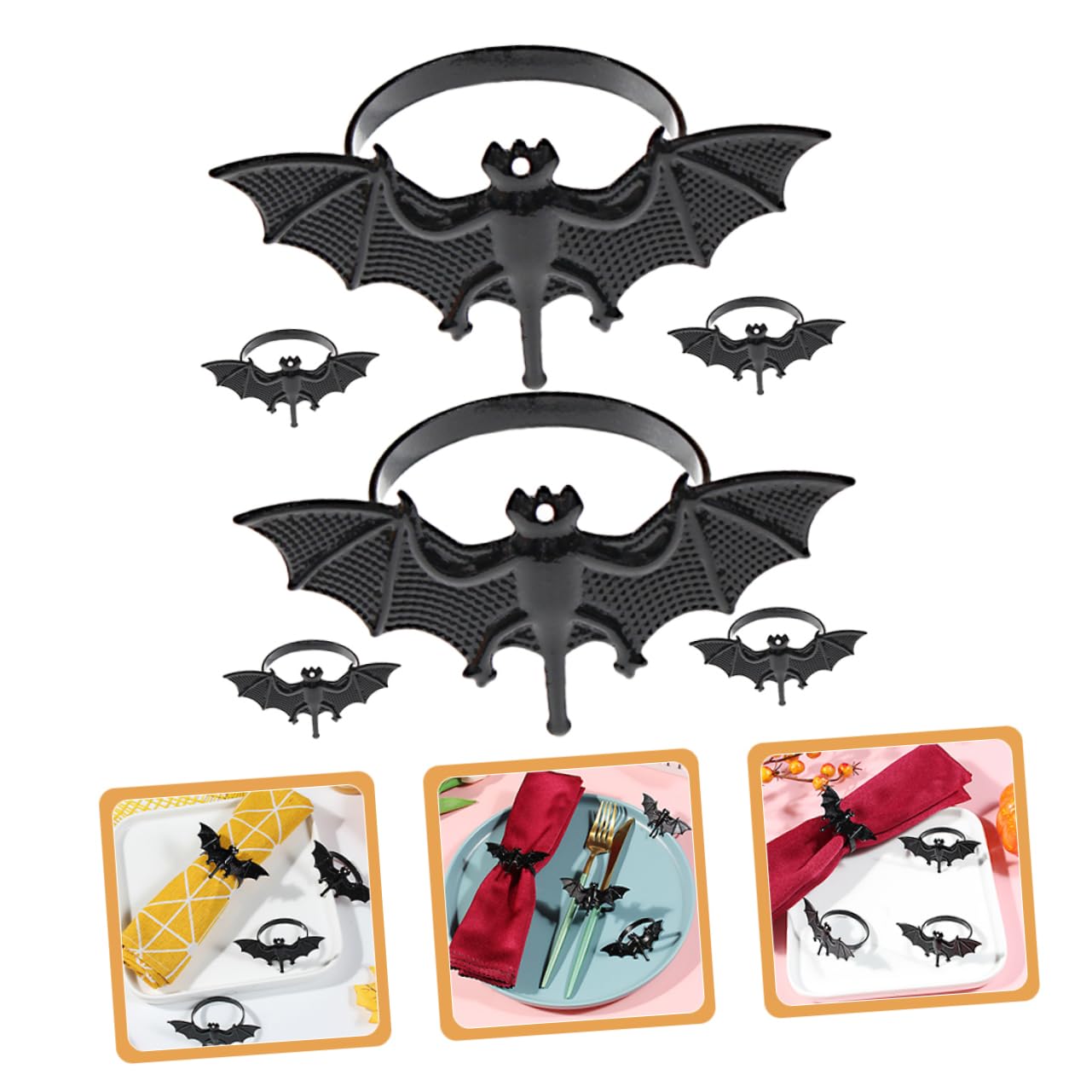 Alipis 4 Sätze Teiliges Halloween Serviettenringe Aus Bat Napkin Buckles Für Halloween Party Dekoration Stilvolle Tischaccessoires Für Unvergessliche Feste 6 Stück * 4