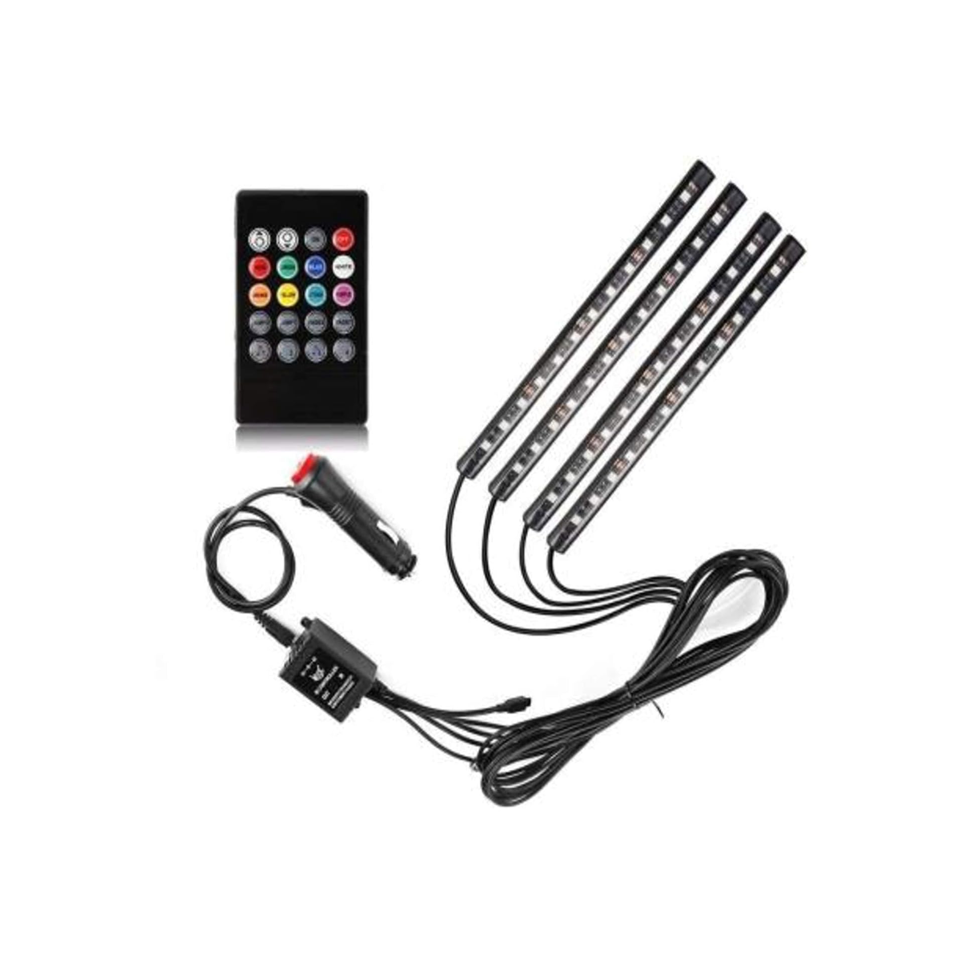 Dynamic Drift Car Interior Atmosphere Light with 2 LED Multicolor Music Controlled Sound Activation (Fits All Cars)