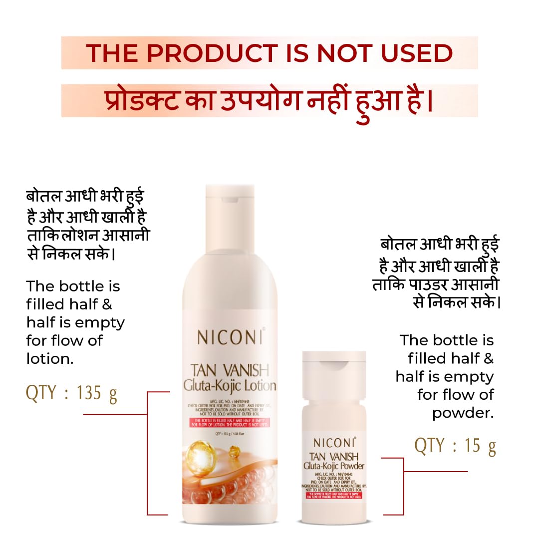NICONI Tan Vanish Gluta-Kojic Skin Polish | Instant Tan Removal & Glow | Infused with Kojic Acid & Glutathione | Ideal for All Skin Types | Lightens Suntan | 180g