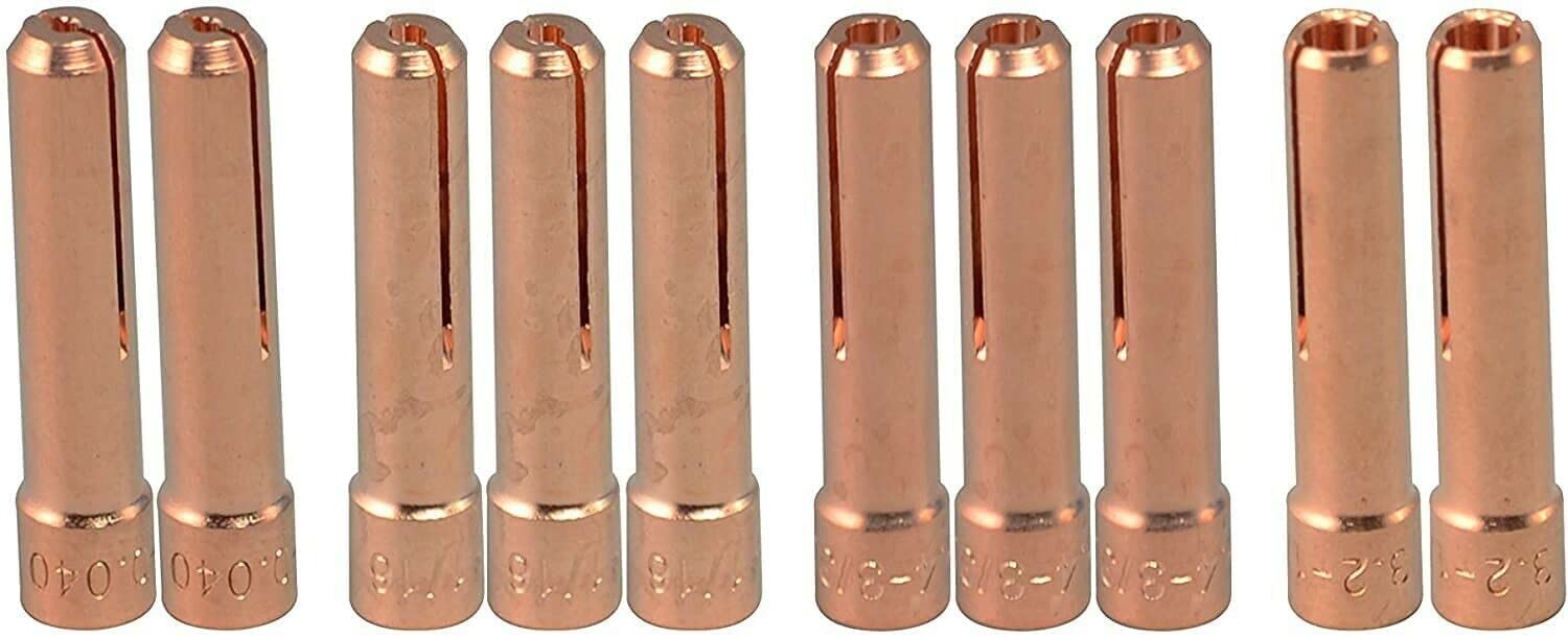 RIVERWELD TIG Stubby Collets 10N25S 1/8" & 3.2mm Orifice for PTA DB SR WP 17 18 26 TIG Welding Torch Pack of 10