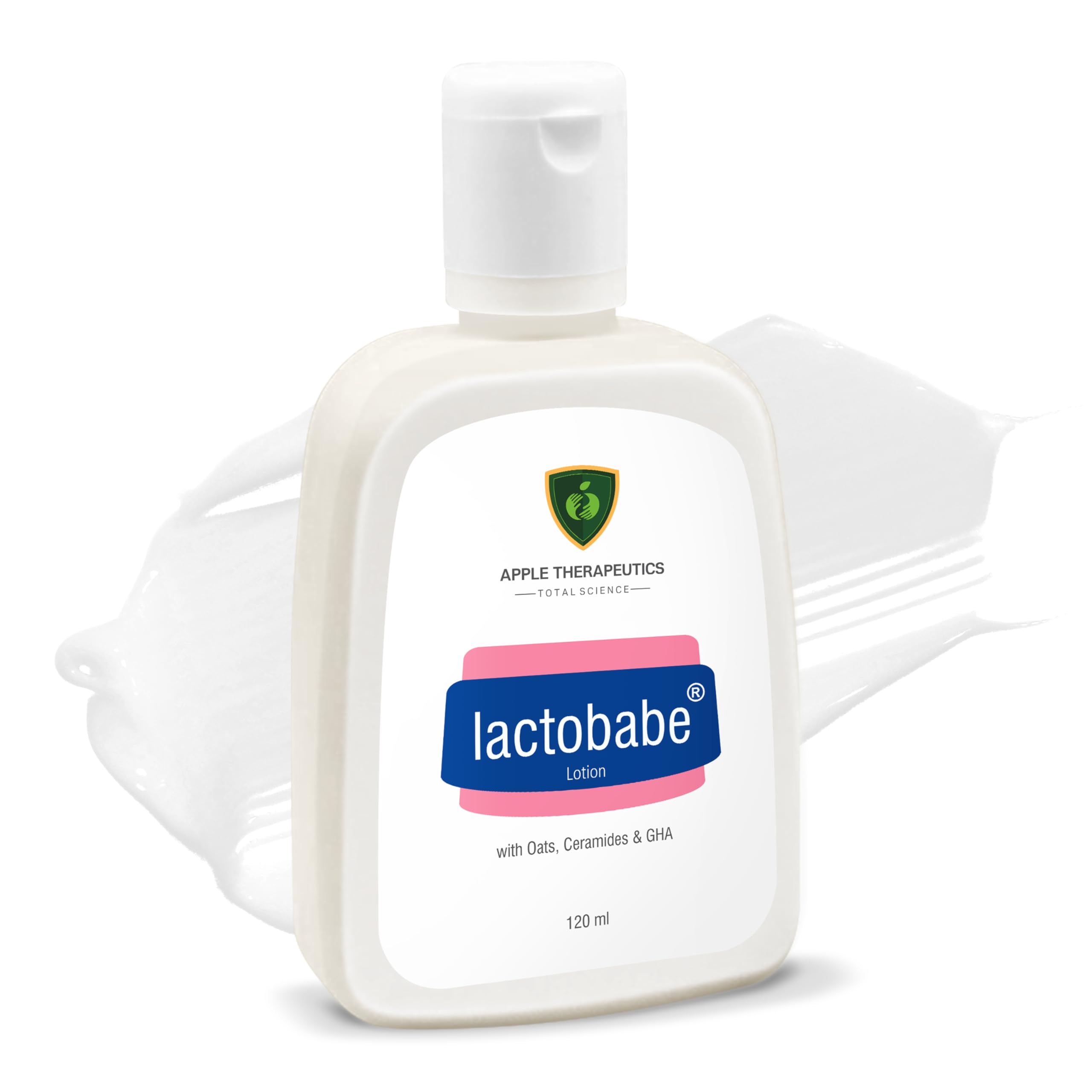 APPLE THERAPEUTICS Lactobabe Lotion (120 ml) Baby Lotion with Oats, Ceramide & GHA for Gentle Hydration for Baby Soft Skin | Paediatrician Prescribed Lotion for Very Dry, Red, Itchy & Scaly Skin