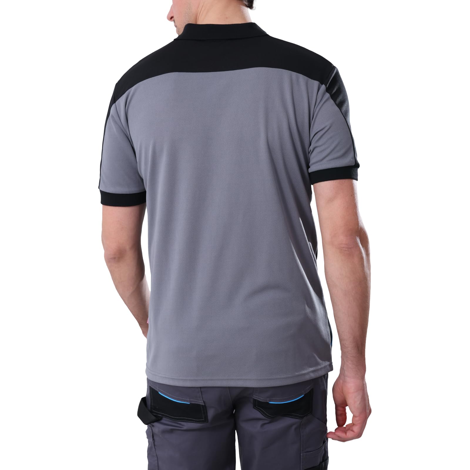 WORK IDEA Polo de Trabajo de Manga Corta para Hombre, 100% Poliéster