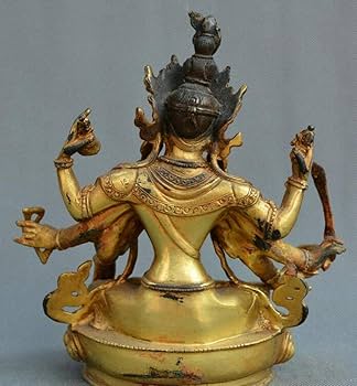 Amazon｜頭の彫刻像 チベット仏教ギルドブロンズ8本腕観音菩薩女神像