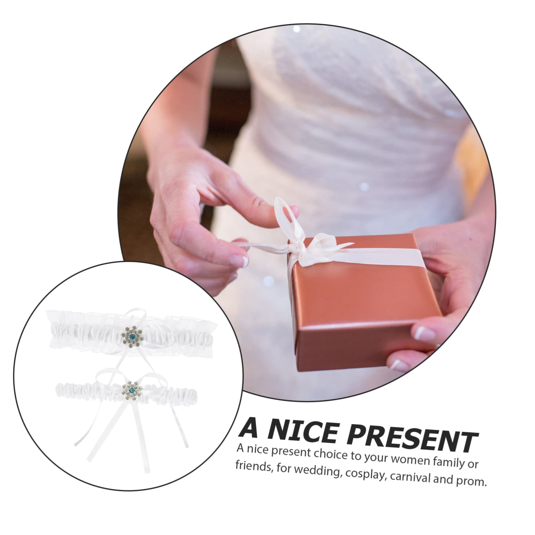 5ensembles Jarretière Élastique pour Mariée Ensemble De Jarretelles Dentelle Blanche Accessoire De Mariage Confortable Et Respirant pour Cérémonie Nuptiale