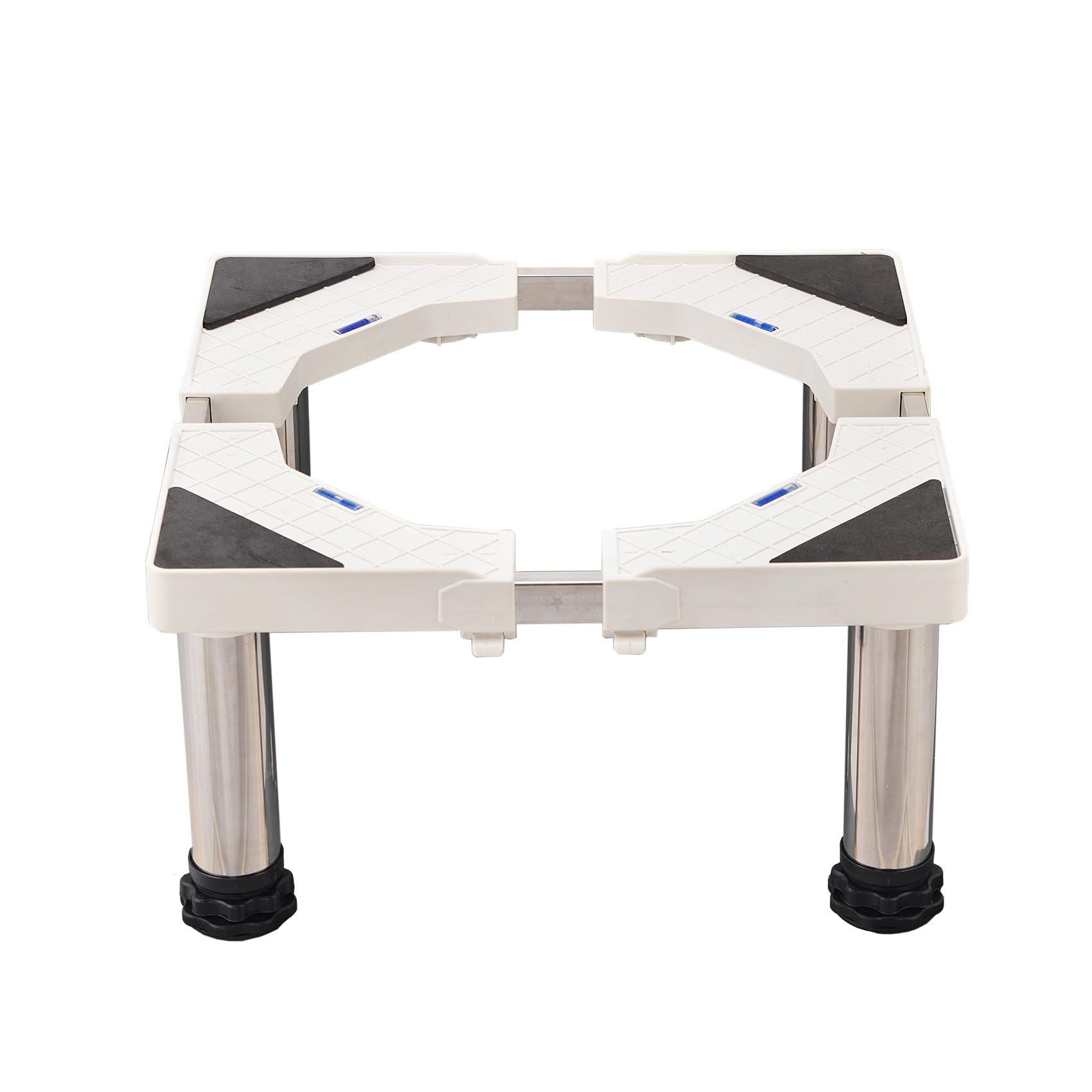Soporte Lavadora Antivibracion, Soporte Lavadora Secadora Ajustable de 4 Pies Largo/Ancho 16.5in-26.8in Altura 9.1in-10.2in Base para Lavadora Secadora Frigorífico Congelador Blanco