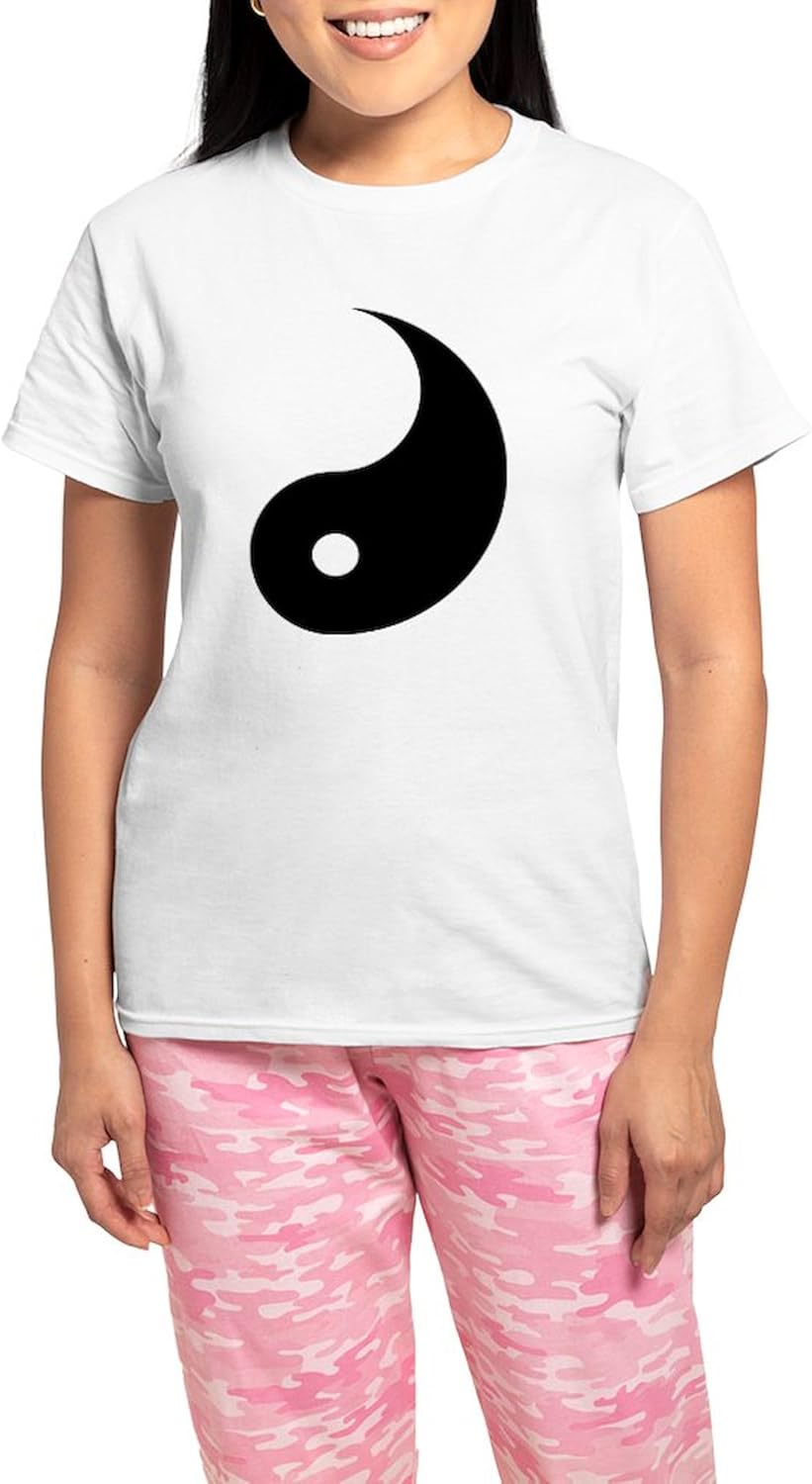 CafePress Yin One of A Pair Women's Light Pajamas Women's Novelty Cotton Pajama Set, Comfortable PJ Sleepwear