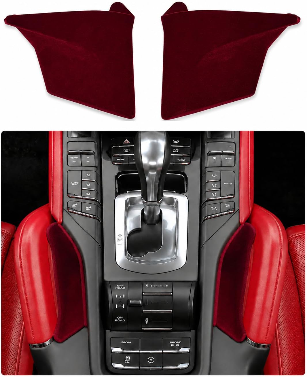 SnowJade A Pair Center Console Side Storage Pocket Organizer for 2011-2018 Porsche Cayenne Accessories, Car Seat Side Organizer, Anti-Drop Seat Console Organizer, Phone Keys Sunglasses Holder Red
