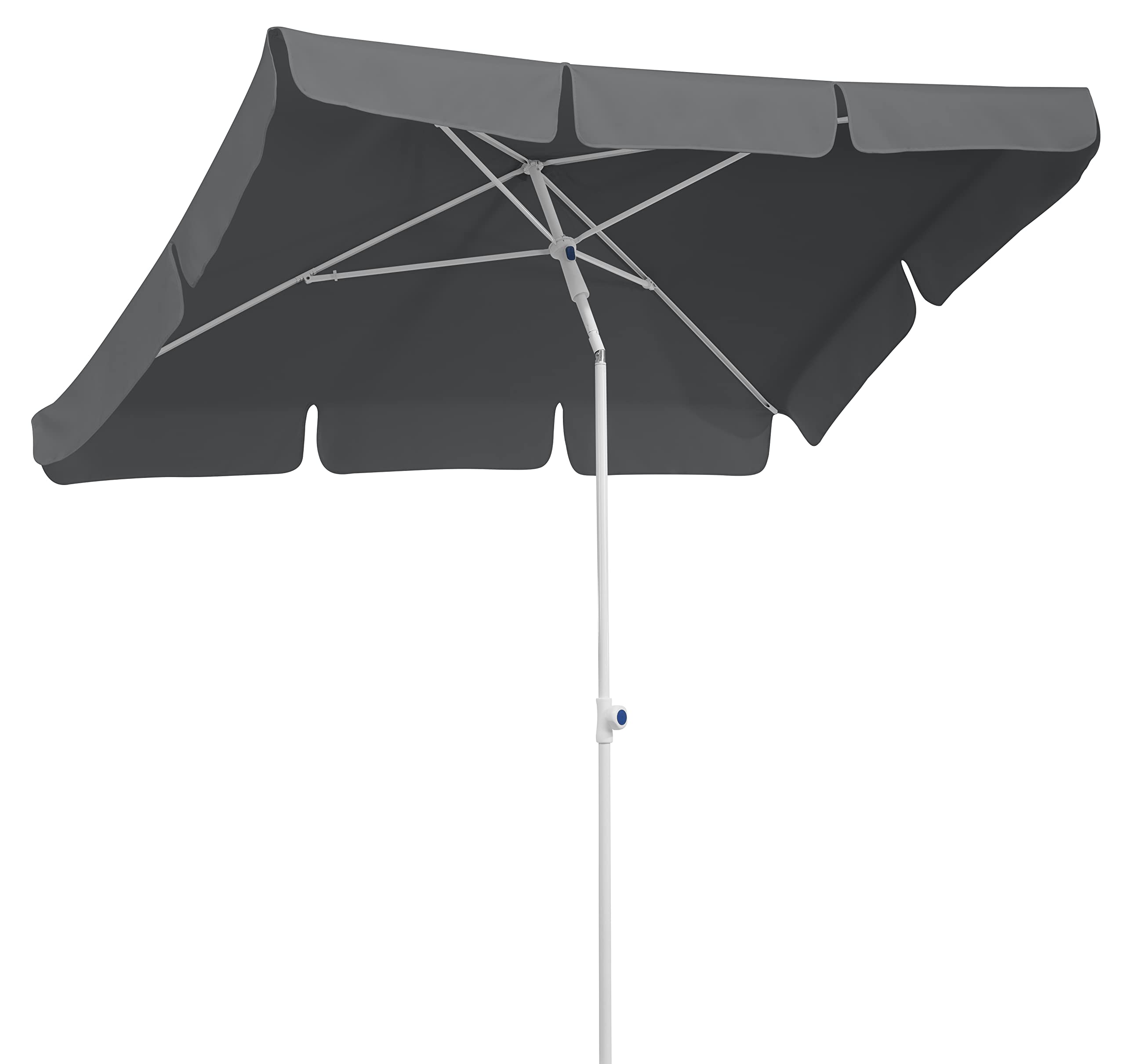 Schneider Ibiza Parasol rectangulaire 180 x 120 cm avec armature en acier et toile polyester 2,6 kg Anthracite 180 x 120 cm