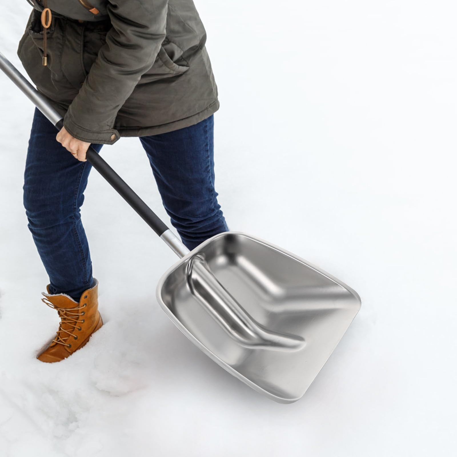 Edelstahl Mehrzweckschaufel Silber, für Schnee und