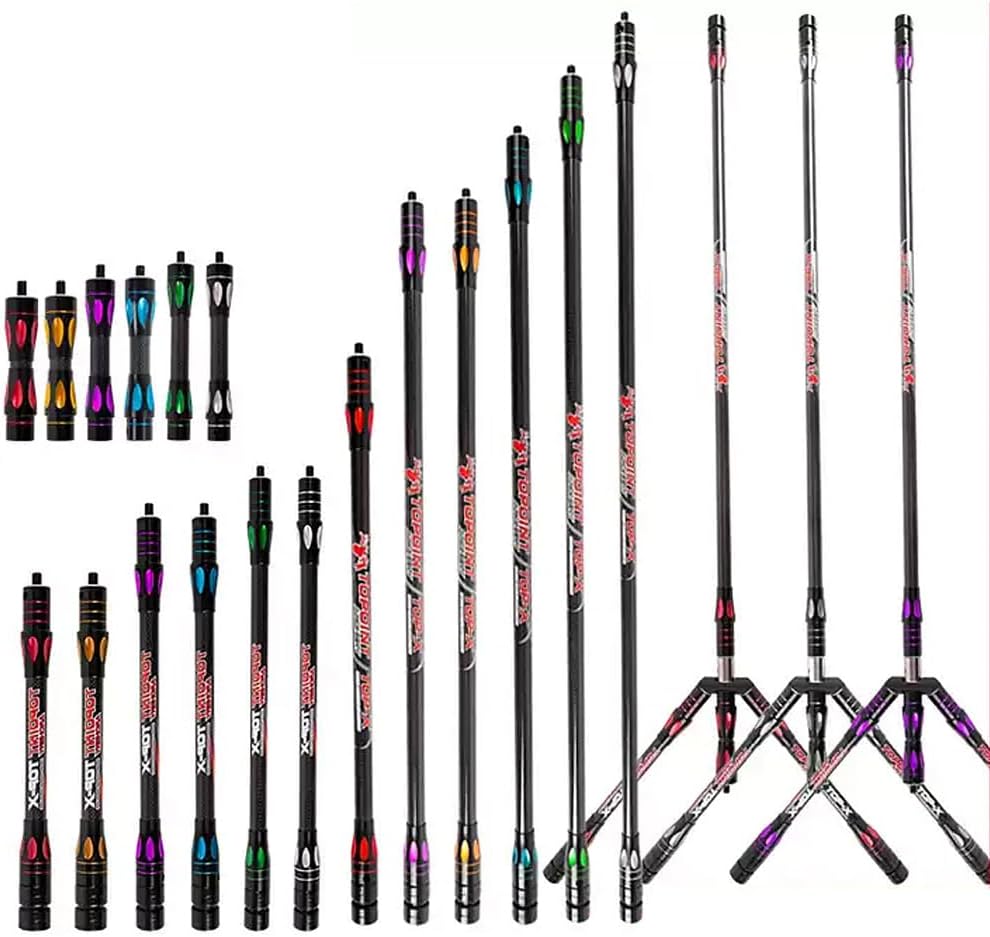 AMEYXGS Archery Bow Stabilizer Balance Bar 4-34 Inch Main/Side/Extend Rod Carbon Fiber for Compound Recurve Bow Shooting Competition Hunting