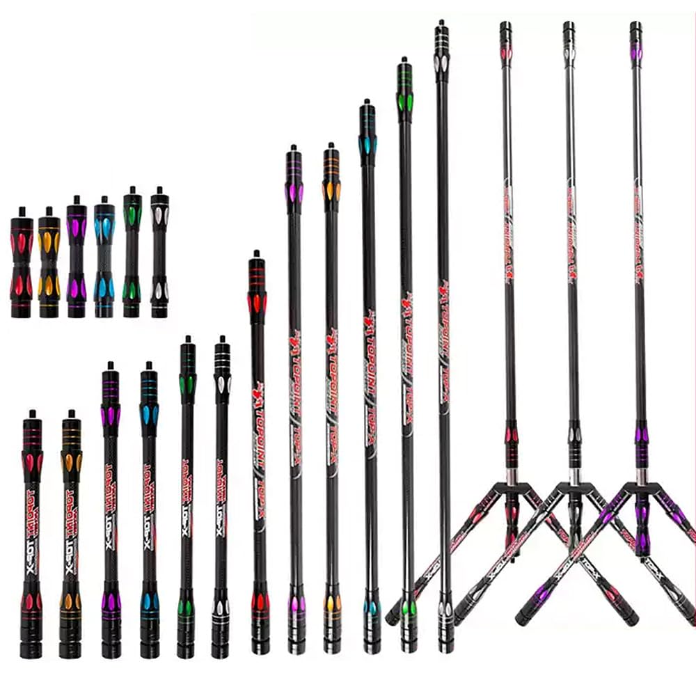 AMEYXGS Archery Bow Stabilizer Balance Bar 4-34 Inch Main/Side/Extend Rod Carbon Fiber for Compound Recurve Bow Shooting Competition Hunting (27 Inch,Purple)