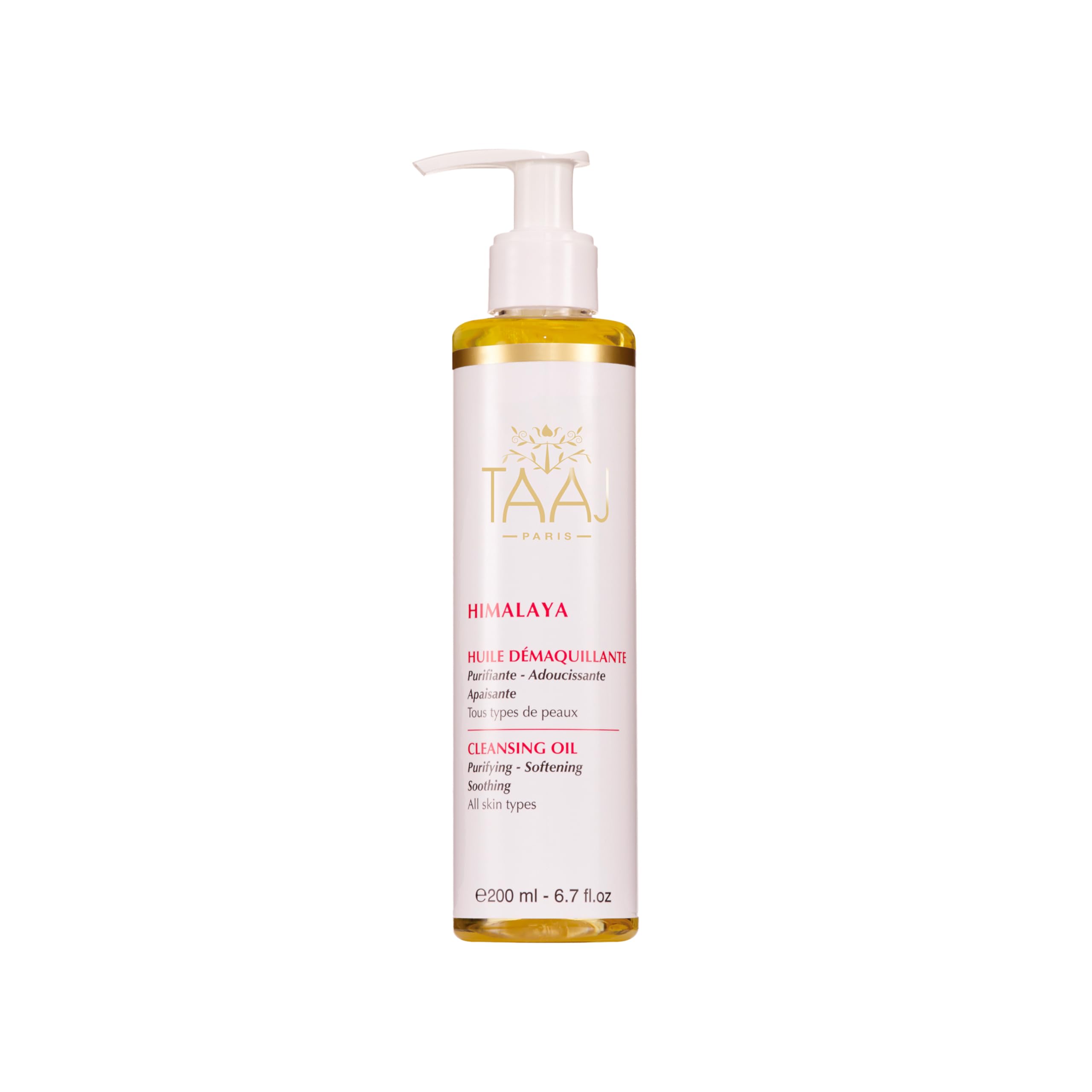 TAAJ | Make-up removal oil - HIMALAYA | Soft and melting | Deep cleansing and moisturising care | Cleanses and removes impurities | Clear, soft and soothed skin | All skin types | Vegan | 200 ml