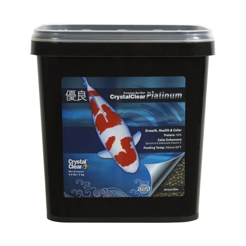 CrystalClear Platinum Rapid Growth Koi Fish Food with Added Vitamins & Spirulina, 3mm Pellets, 4.4 Pounds