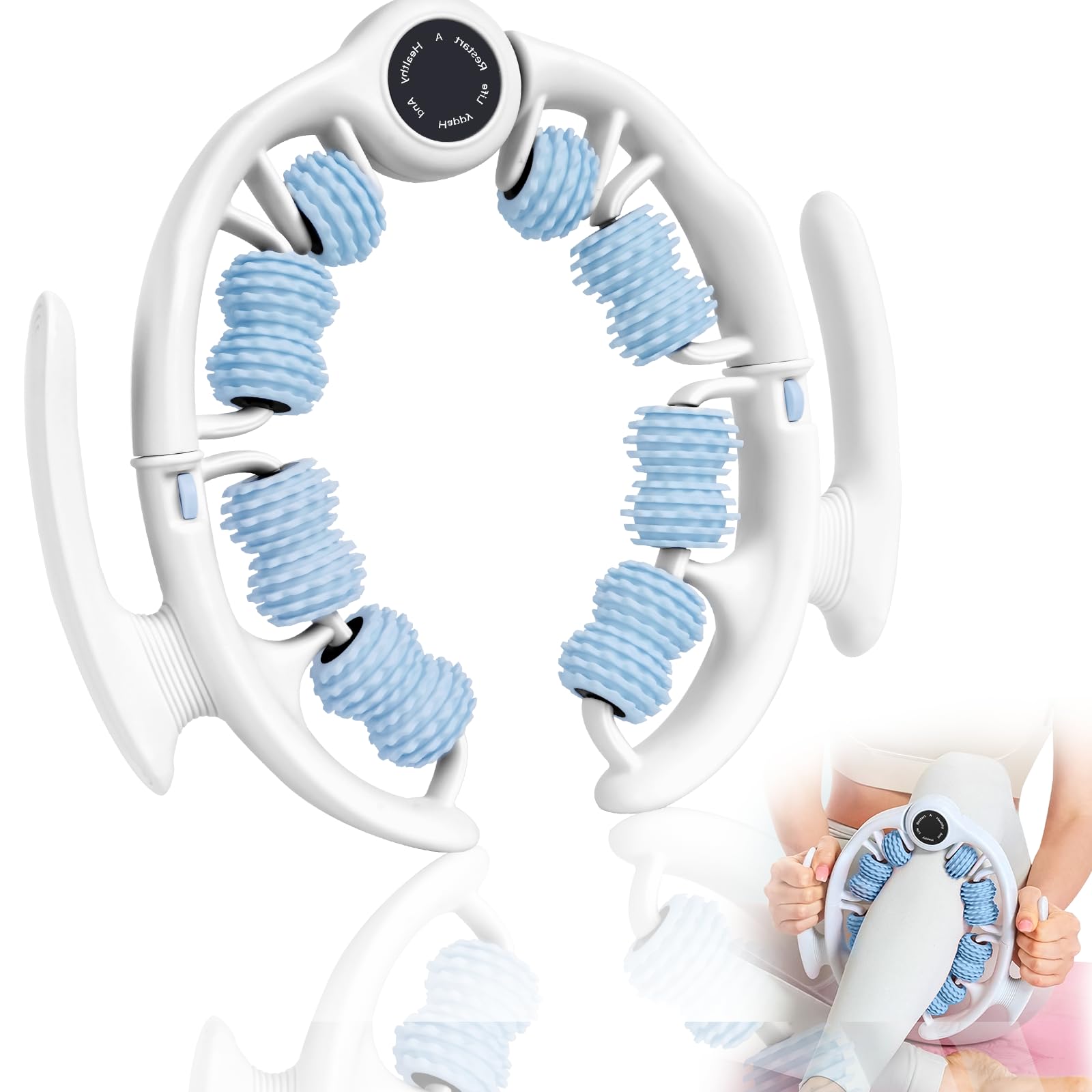 Manual Anti-Cellulite Massager, Muscle Massage Roller, Anti-Cellulite Reducing Massager with Detachable Rollers, Massage Roller for Legs, Thighs, Glutees, Arms and Abdomen