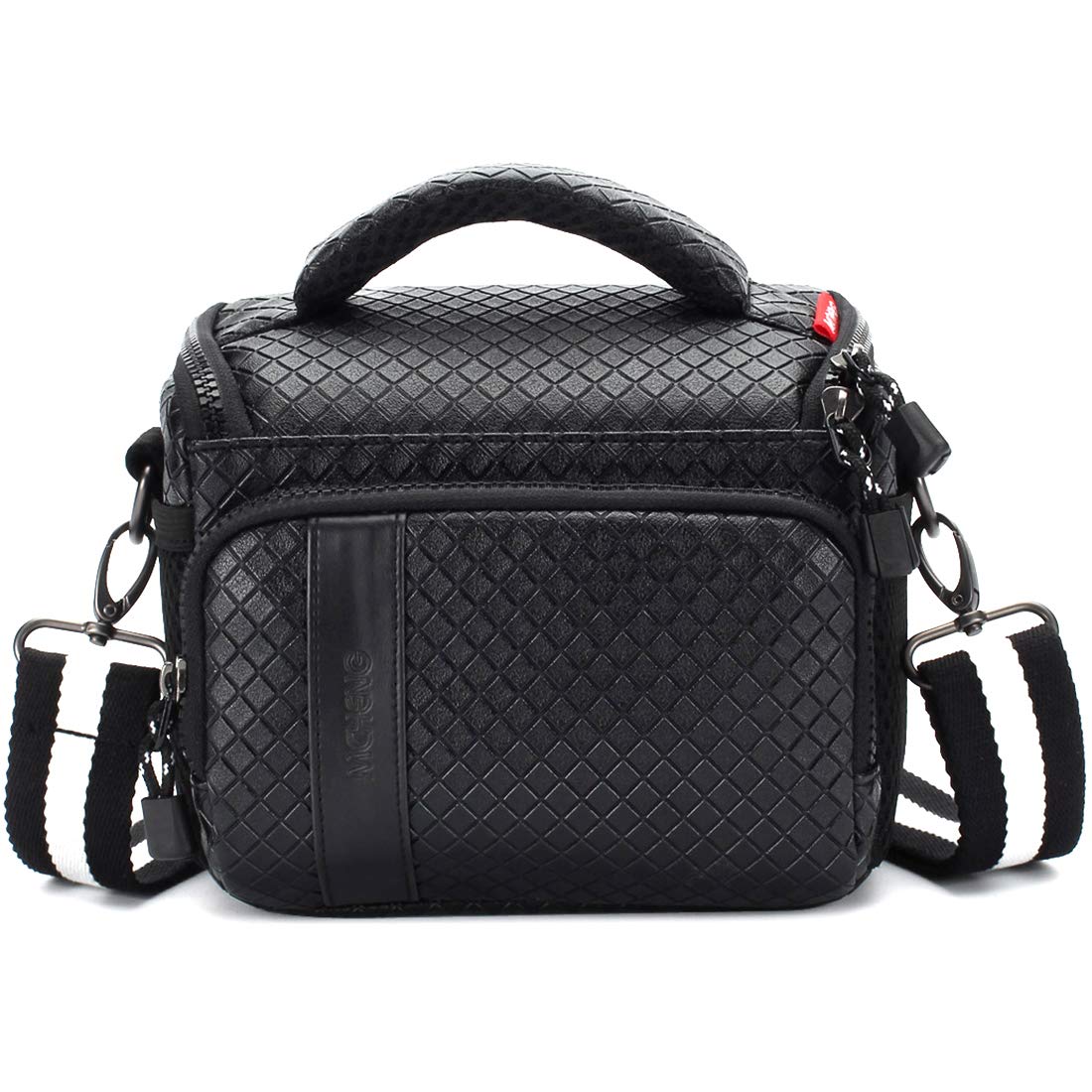 Waterproof PU Leather Camera Bag for Canon Nikon Sony Panasonic Olympus Fujifilm Digital Cameras, Black