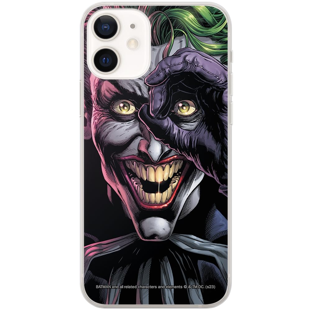 ERT GROUP mobile phone case for Iphone 12 Mini original and officially Licensed DC pattern Joker 024 optimally adapted to the shape of the mobile phone, case made of TPU