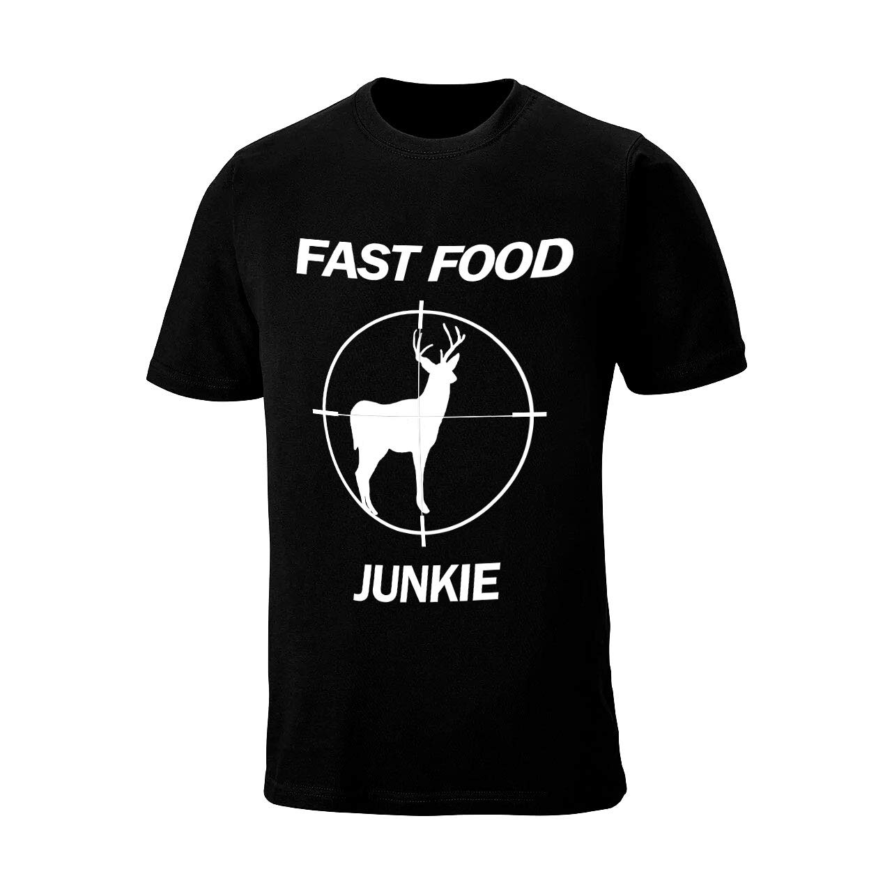 WEBY Unisex Fast Food Junkie Printed Breathable Soft Cotton Crew Neck Short Sleeve Hunting T-Shirt