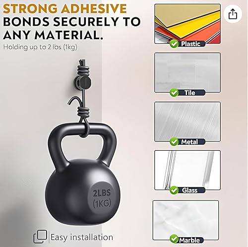 Miniatura 3 de Paquete de 12 soportes organizadores de cables, con un diámetro de 0.315 in, se adapta a la mayoría de cables, con un eje giratorio de 360, clips de