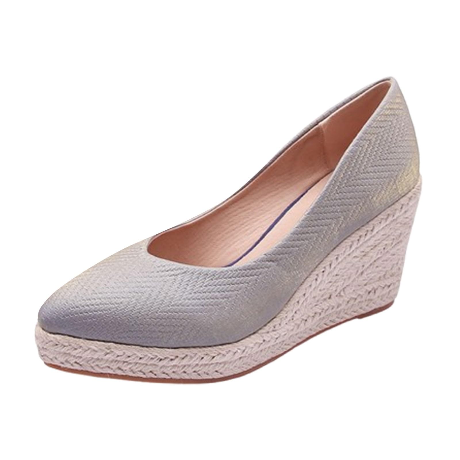 Genérico Alpargatas Mujer Cuña Primavera Verano Anchas Mujer Cuña Plataforma Calzado Esparto Sandalias de Tacón Elegantes Vestir Sandals Alpargatas Valencianas Fiesta Verbenas