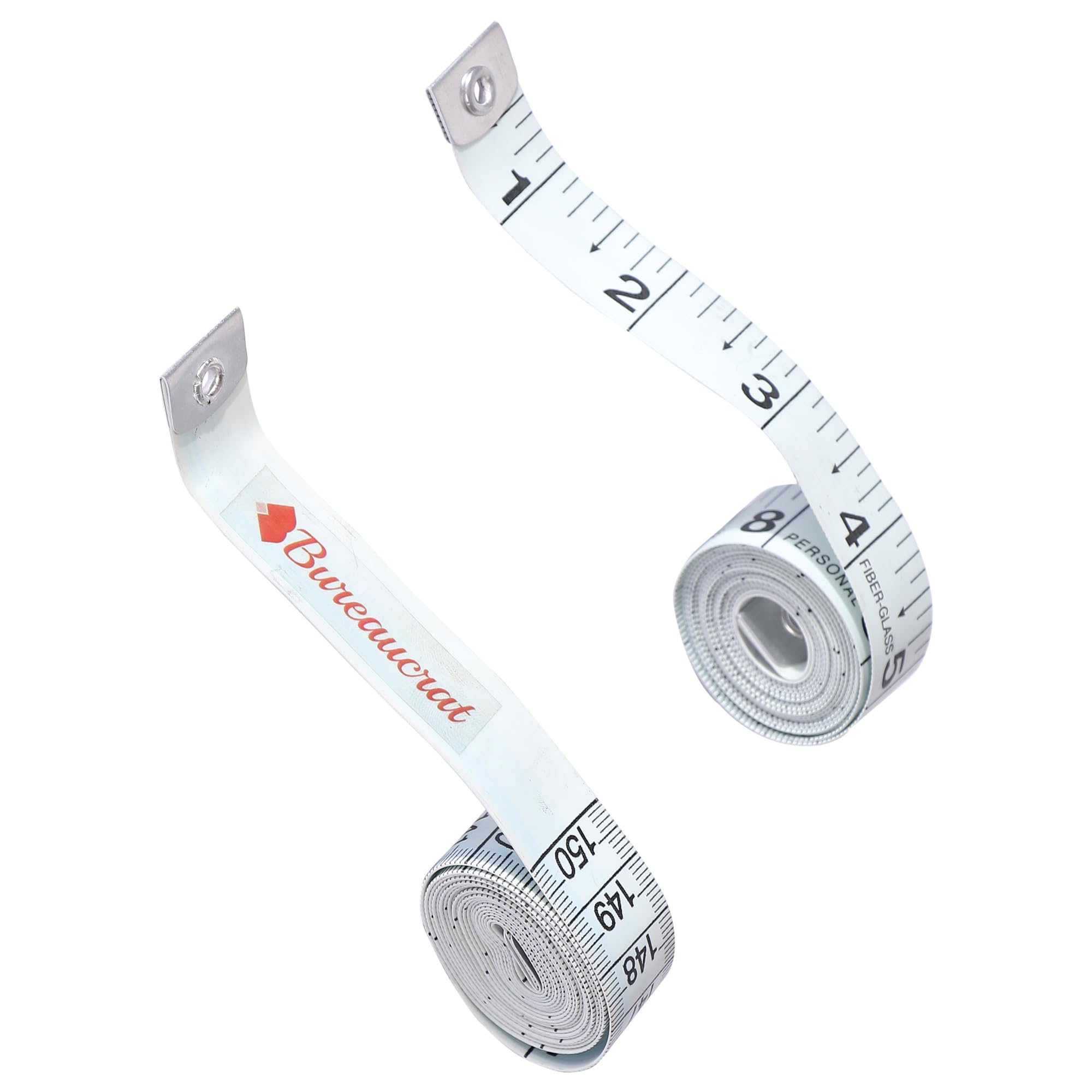 Bureaucrat Body Measuring Tape for Tailoring & Fitness | 150 cm / 60 Inch Dual Scale (cm & inch) | Flexible Fiberglass Cloth Measuring Tape for Sewing, Gym & Home Use(White Pack of 4) 2