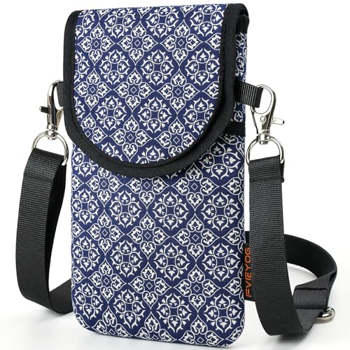 Image of Neoprene Phone Sleeve Pouch Case Bag for Men Women w /Crossbody Strap /Neck Lanyard for iPhone 17 /16 /15 /14 Pro Max, Samsung S25,Pixel 10