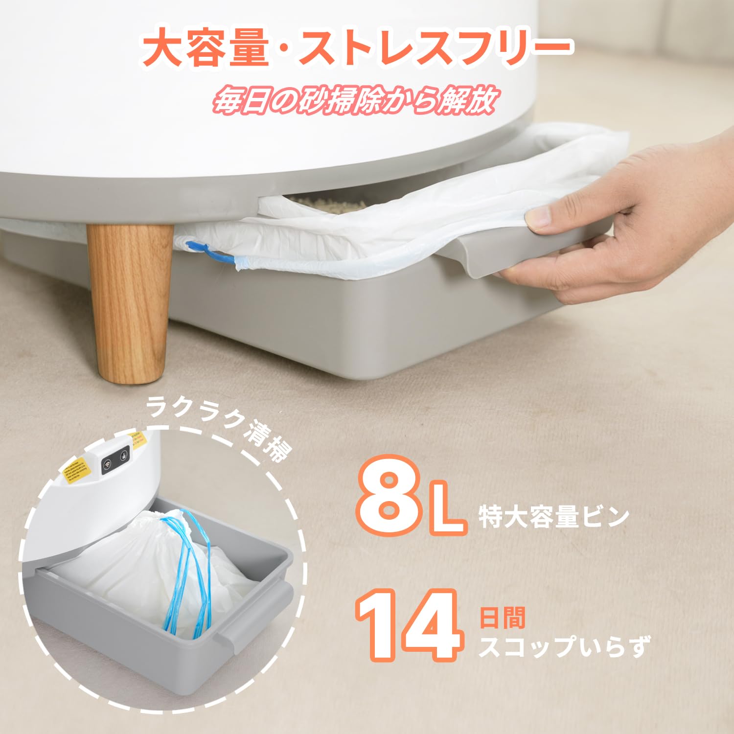 Amazon | Aoruefar 猫 トイレ 自動 全自動猫トイレ 革新屋根なし