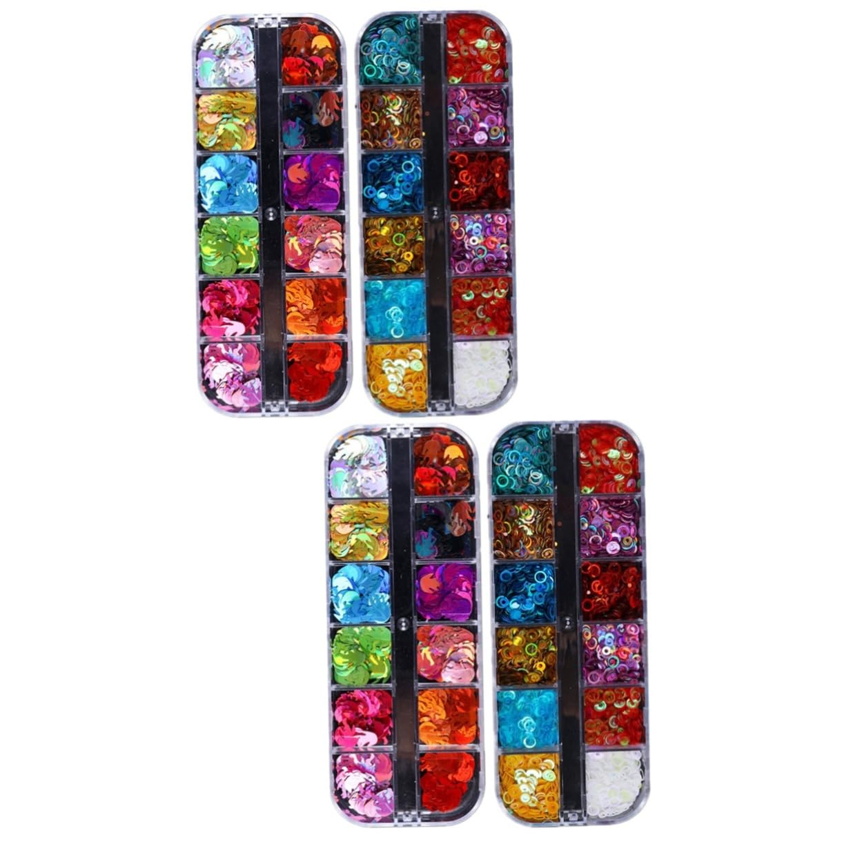 FRCOLOR 4 Pcs Metallic Foil Flakes nail foil chips nail sticker Nail Paillette for Decoration nail foil transfer Manicures Accessories Nail Art Supplies Manicures Ornament gold foil flash