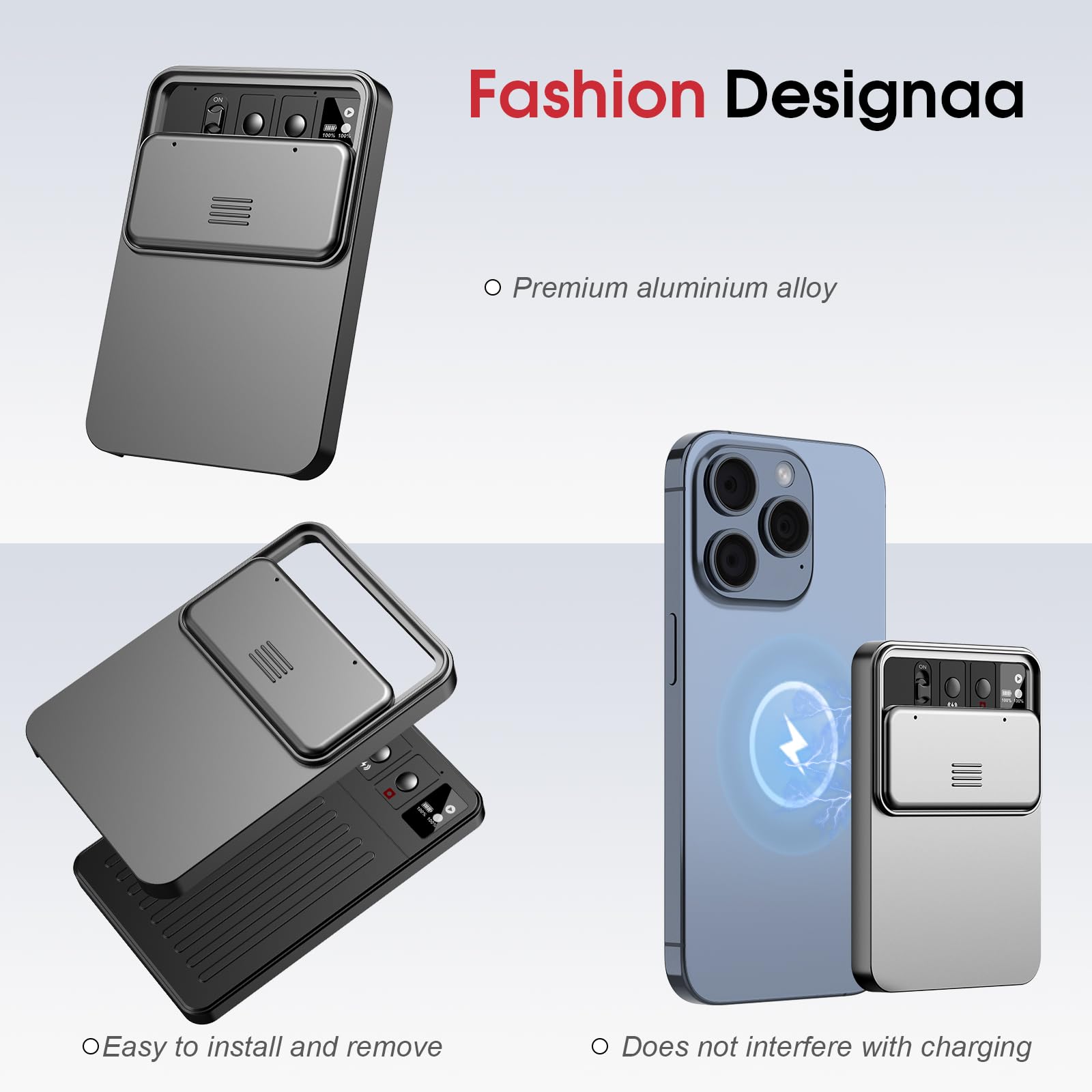 Etui de Protection pour Enregistreur Vocal AI, Compatible, Couvercle Coulissant, Résistant aux Chutes, Portable