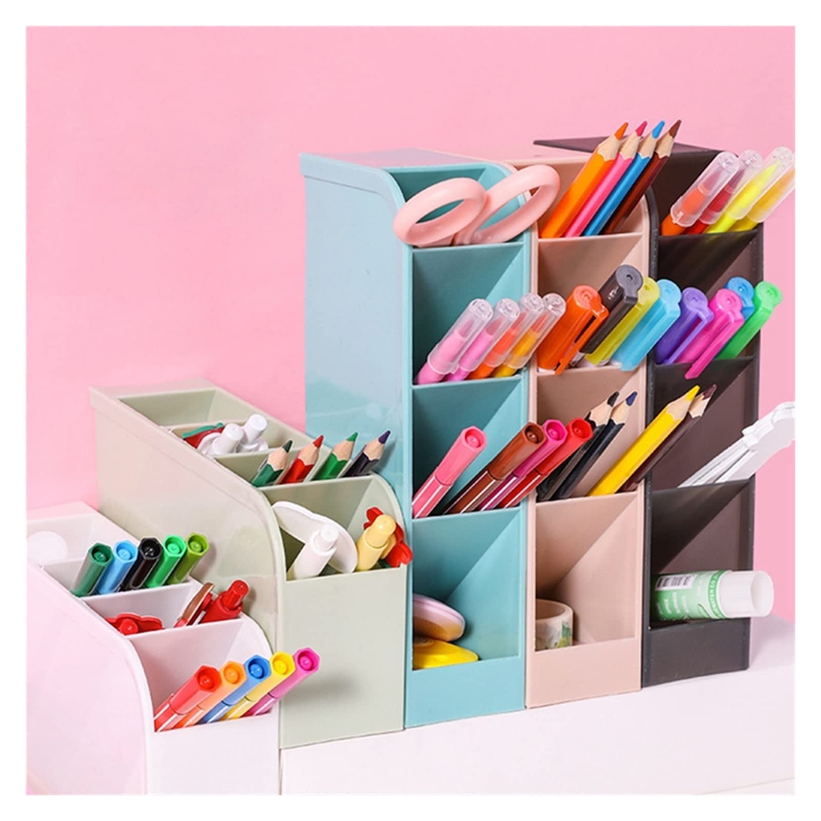 Uchwyt na długopis nowy kosz do przechowywania na biurko Kawaii kolor 4 Gird organizer na biurko makijaż biurko pudełko do przechowywania ołówków szkolne artykuły biurowe akcesoria na biurko (kolor: OSS22683SNT4)