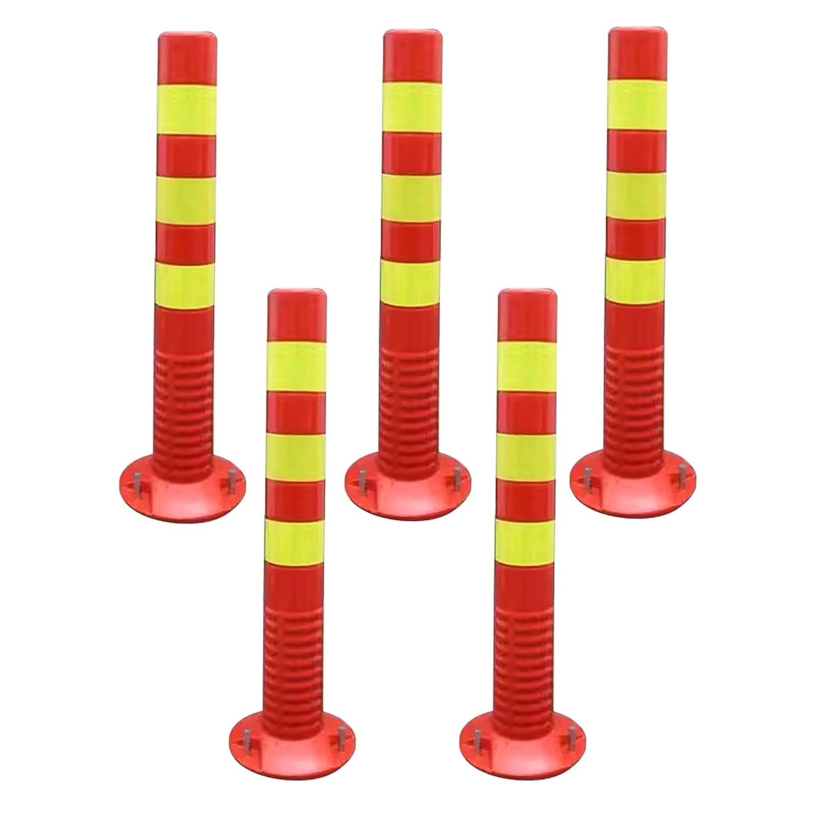 Yylmkmfc-Ae Red 5 Pcs Traffic Safety Cones, Flexible Delineator Bollard Commercial