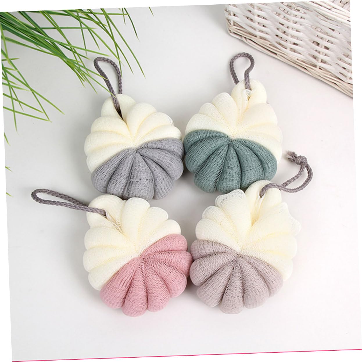 FRCOLOR 12 panni per vasca da bagno in rete per doccia, spugna per il lavaggio del corpo, luffa, spugna per la schiena, cuscino esfoliante, spugna per la doccia, sfera per il bagno