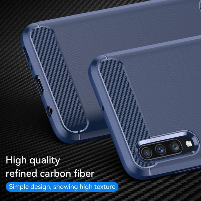 Image of Hybrid Carbon Fiber Back Case for Samsung Galaxy A70 / A70S (Blue)