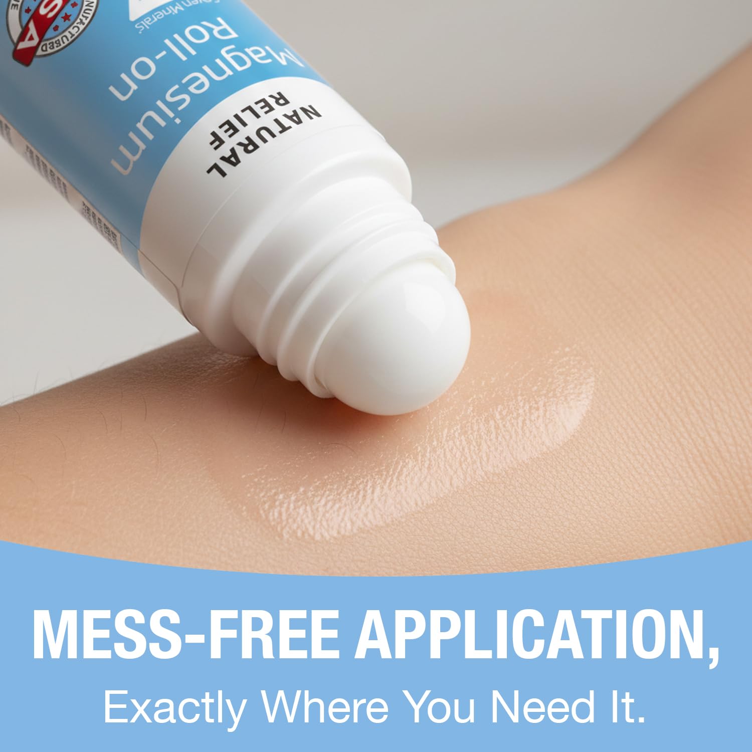 Seven Minerals Pure USP Grade Magnesium Roll On Stick - Unscented Topical Magnesium Oil for Sore Muscles, Leg Cramps, Stress & Sleep - No Unnecessary Fillers, Just Pure Magnesium - USA Made, 3 Fl Oz — Amazon image 4