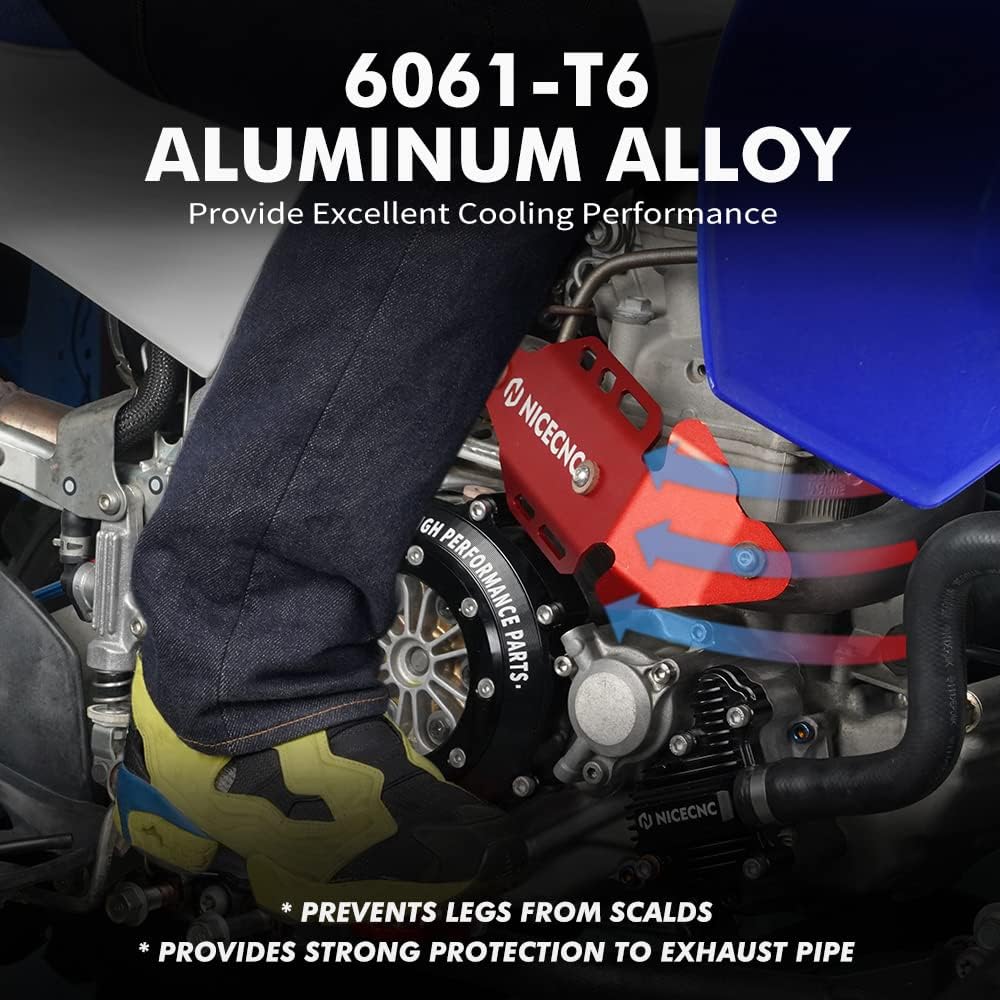 NICECNC Heat Shield Guard Protector Compatible with Yamaha YFZ450R 2009 2010 2011 2012 2013 2014 2015-2023, YFZ450RSE 2018 2019 2020 2021 2022 2023, YFZ450X 2010 2011 Red