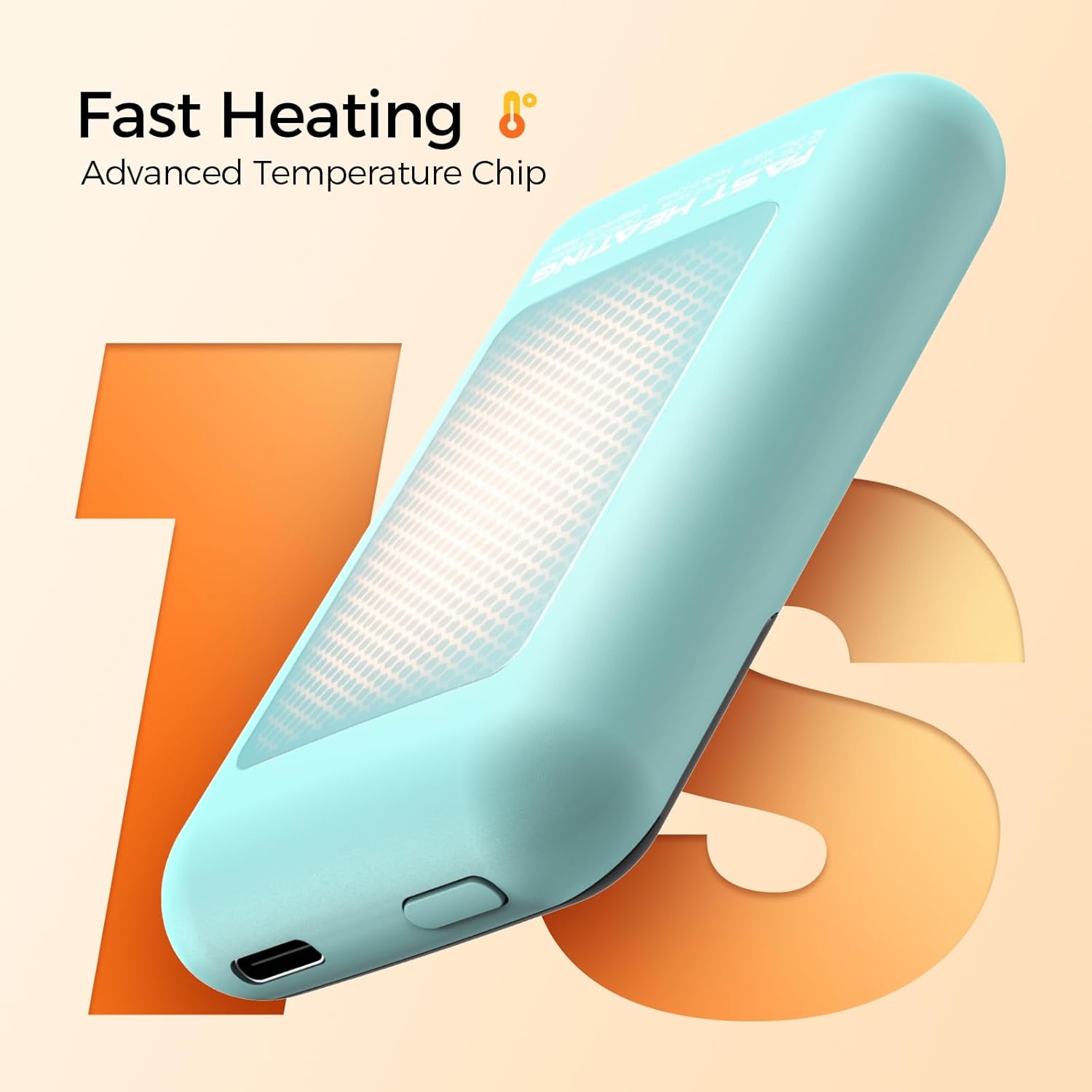 Hotdot Hand Warmers Rechargeable with Gift Box, 4 Pack Electric Hand Warmer with LED Display Battery and Temperature, 4 Heating Levels Portable Hot Hands, for Men, Women, Hunting Cyan