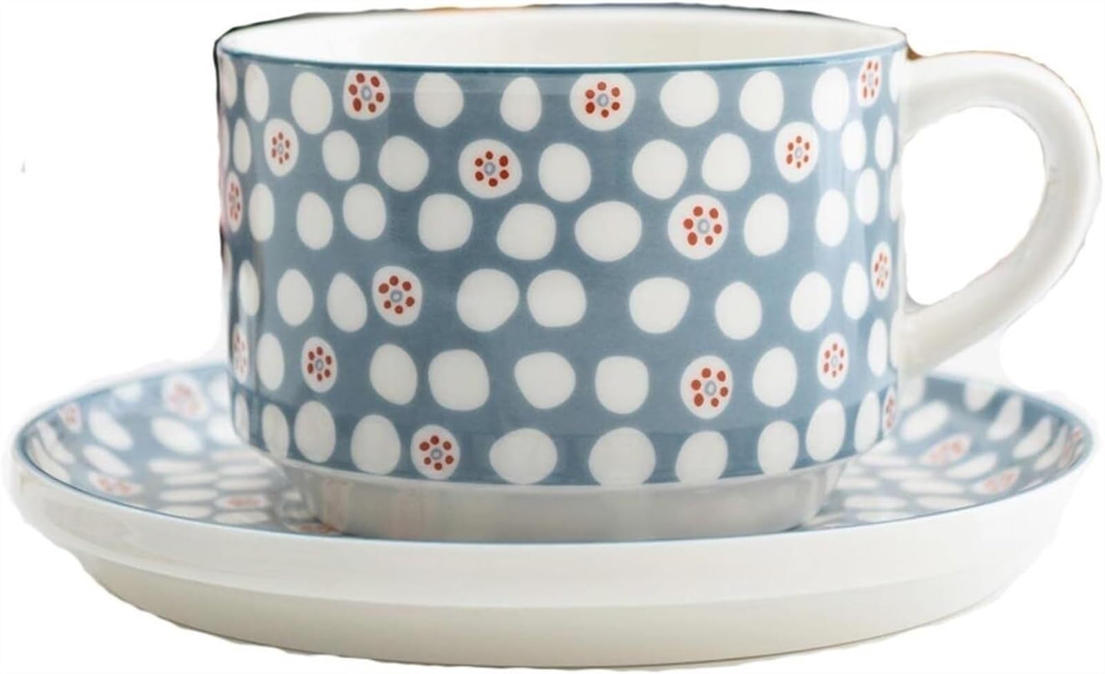 kubek do kawy - ceramiczny kubek, spodek, filiżanka do kawy, vintage europejski styl kubek w paski restauracja popołudniowa herbata zestaw prezent