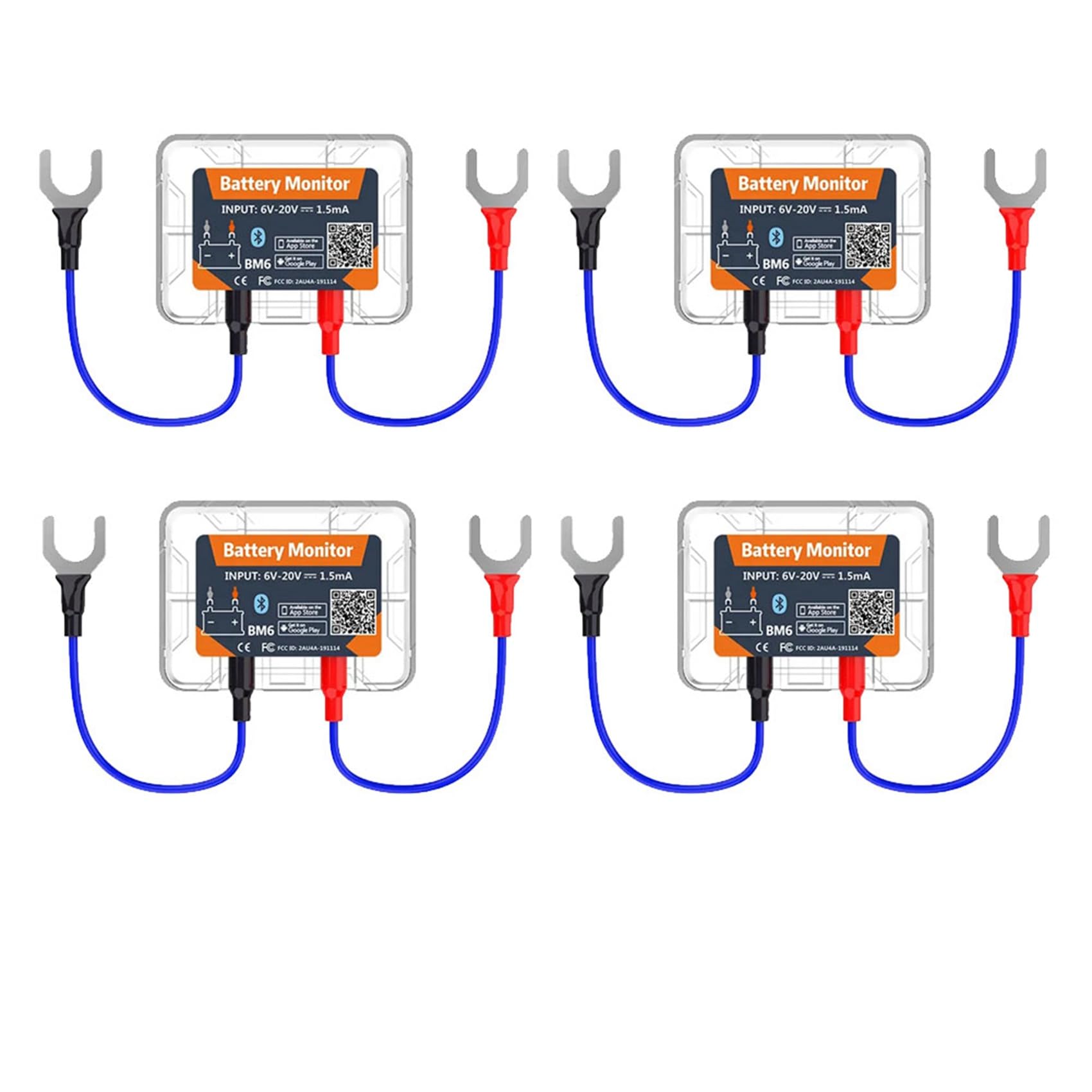 CTRLZS 4X Wireless Bluetooth 12V Battery Monitory BM6 with Car Battery Health Check APP Monitoring Battery Tester