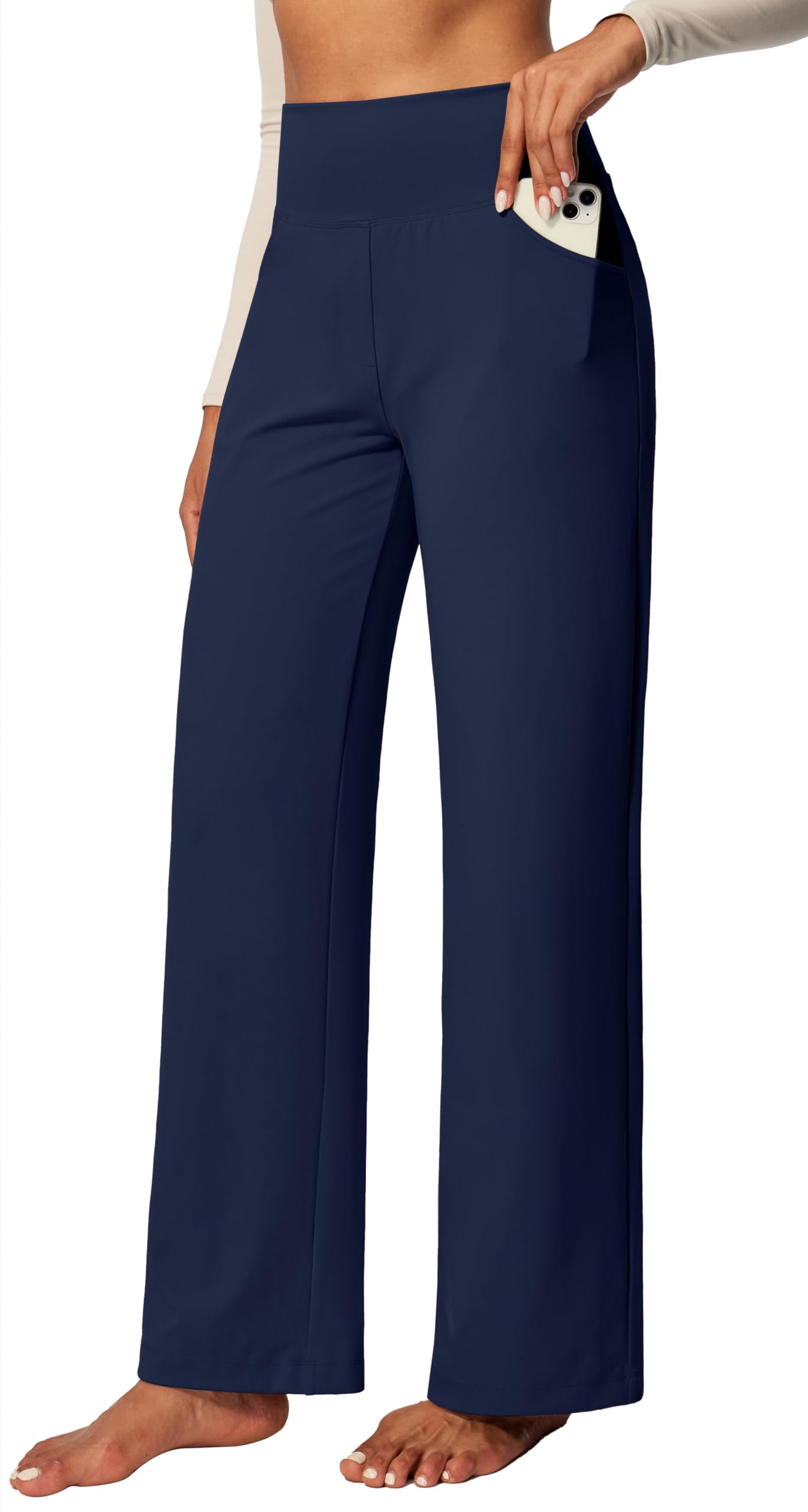 IUGA Yoga Pants Women Wide Leg Pants with Pockets High Waist Stretch Tummy Control Dress Casual Sweatpants