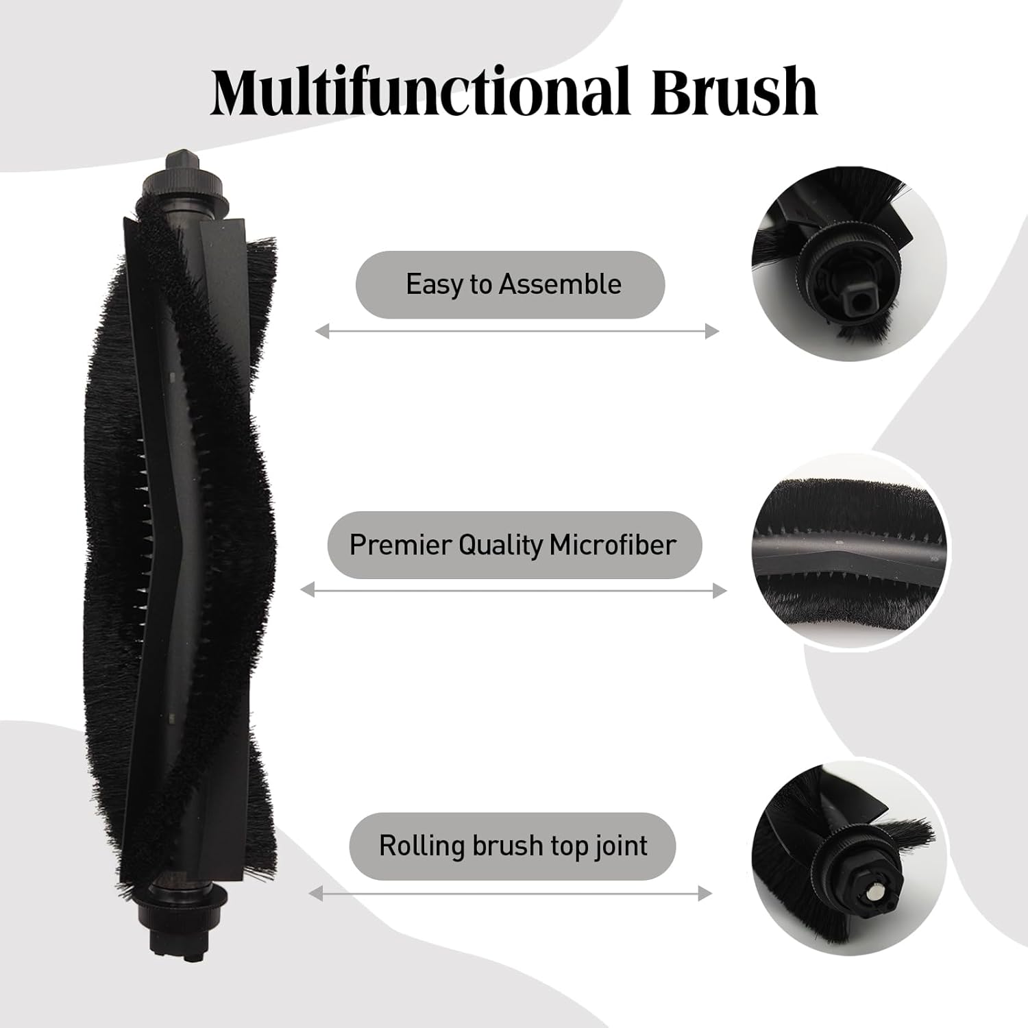 CLEANXIOR Replacement Part for Eufy L60/ L60 SES/ L50/ L50 SES Robot Vacuum Cleaner,1Rubber Main Brush,4Filters,4Side Brush,6Dust Bag,1Cleaning Brush,1Screwdriver.
