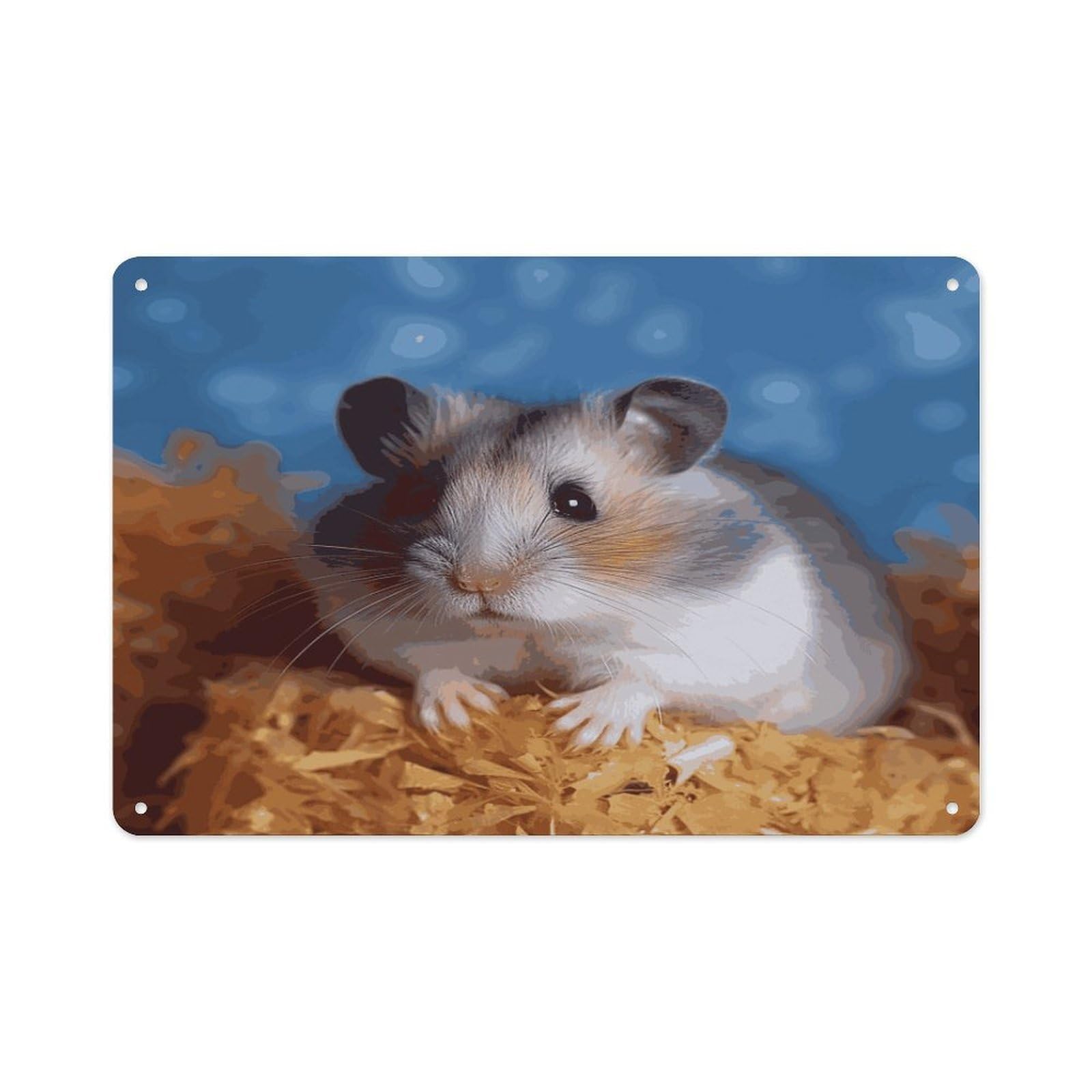 Btcowzrv Style Hamster Metal Sign 7.9 X 11.8 Inch, Aluminum Sign Wall Art Decor Easy To Install, Decorative Plaque For Home Bar Kitchen Pub Shop Garage